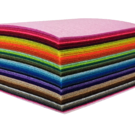 44PCS 4 x 4 inches (10 x10cm) Assorted Color Felt Fabric Sheets Patchwork Sewing DIY Craft 1mm Thick