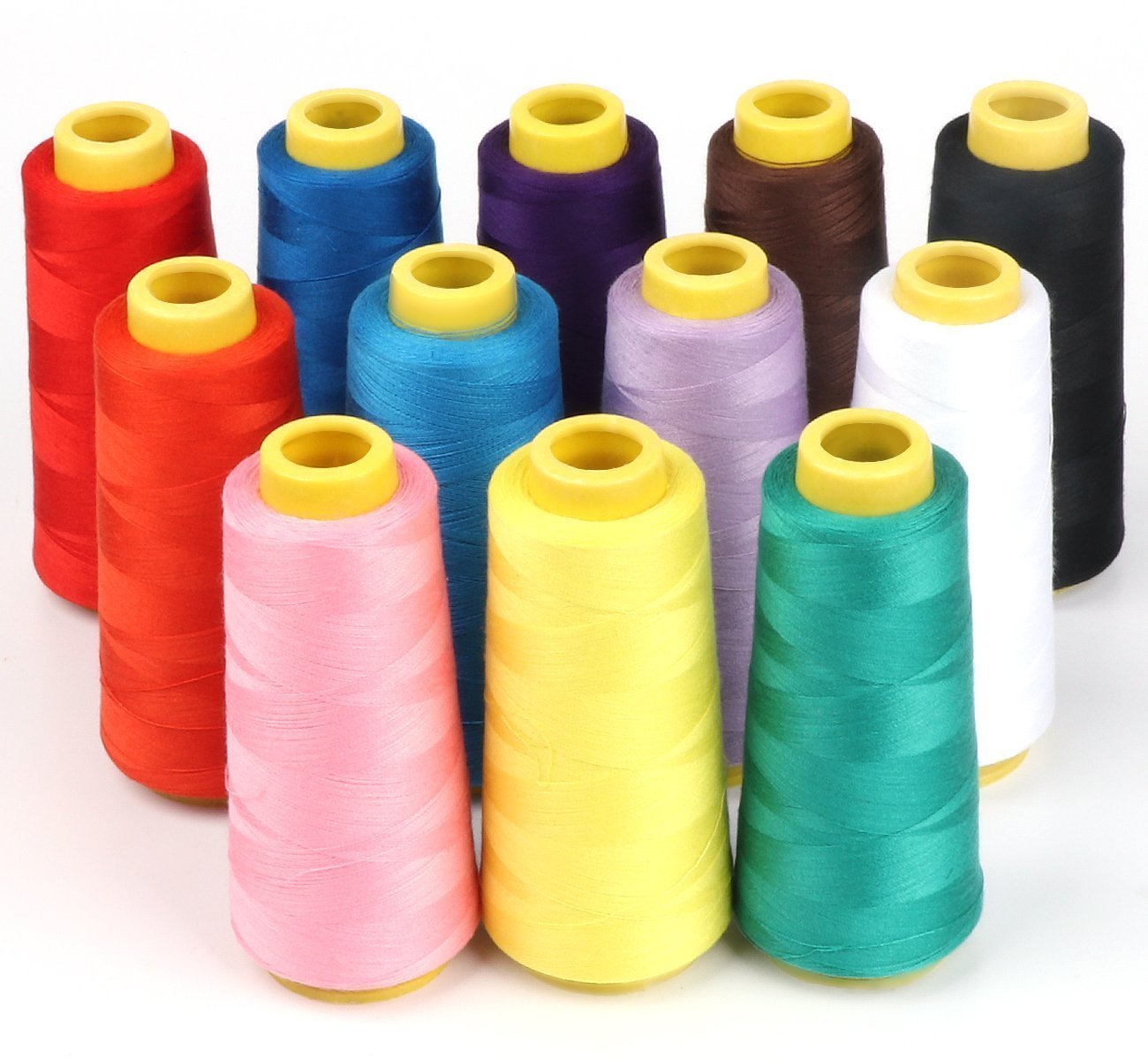 4-Pack Aquamarine All Purpose Sewing Thread Cones (6000 Yards Each) of High Tensile Polyester Thread Spools for Sewing, Quilting, Serger Machines, Overlock, Merrow & Hand Embroidery