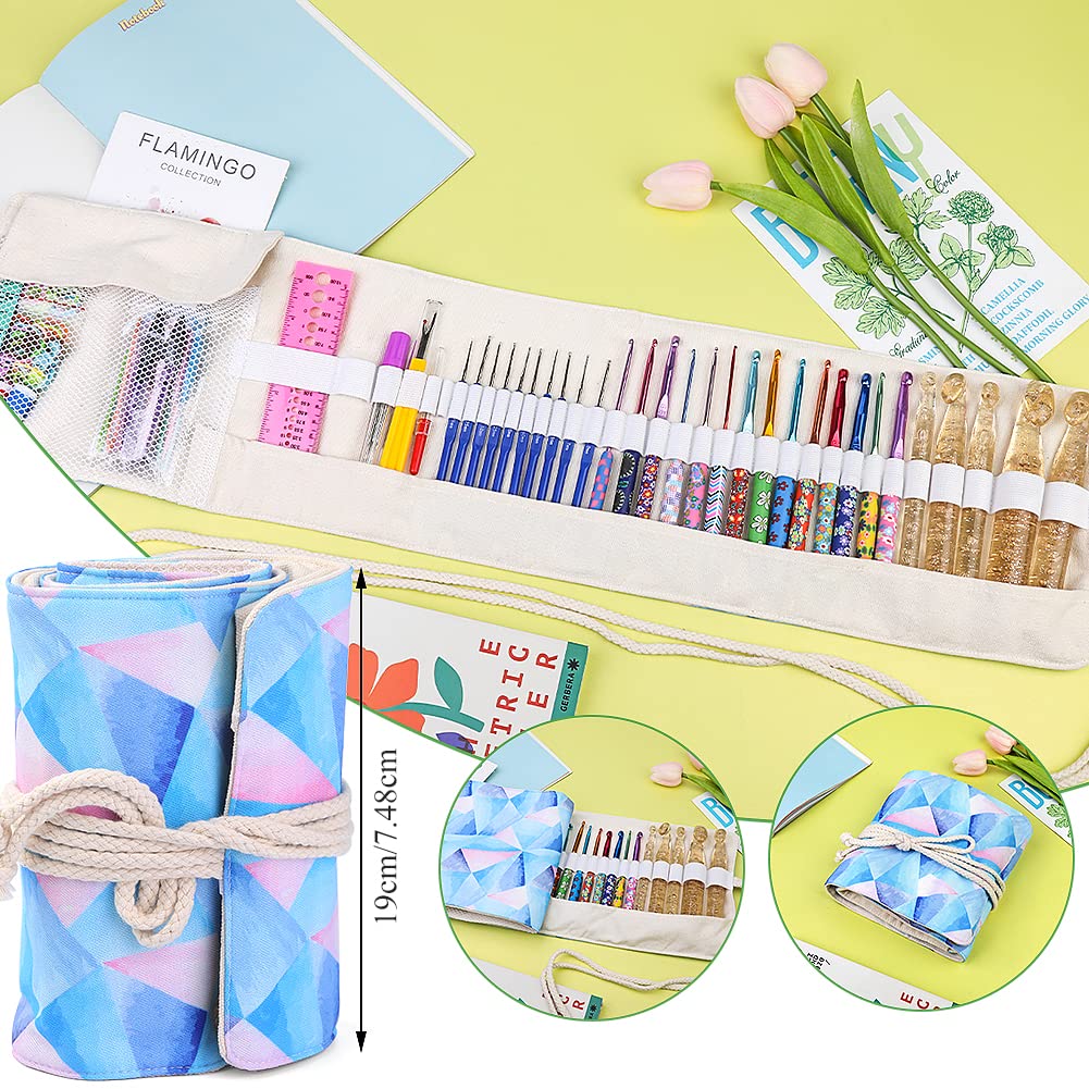 Zlulary 116 PCS Crochet Hooks Sets, Ergonomic Crochet Hooks Kits with Storage Bag and Crochets Needle Accessories, DIY Crochets Needles Kit for Beginners and Experienced Crochet Hook Lovers