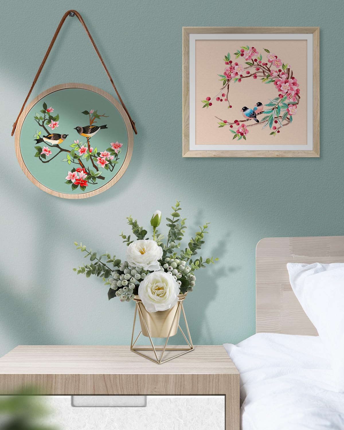 Embroidery Kit for Adult, Owl Embroidery Kit for Beginners Include Embroidery Cloth Hoops Threads for Craft Lover Hand Stitch with Embroidery Skill Techniques (Bird)