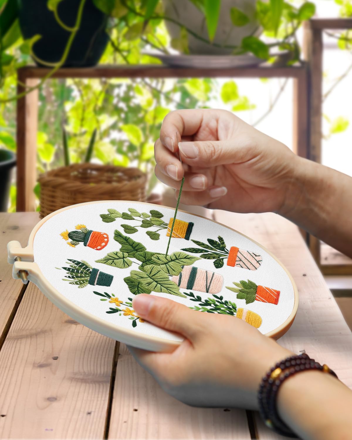 3 Pack Embroidery Kit for Adult, Embroidery DIY Starter Kit, with Stamped Patterns, Hoop, Tools, Colorful Threads with Needles, Instructions