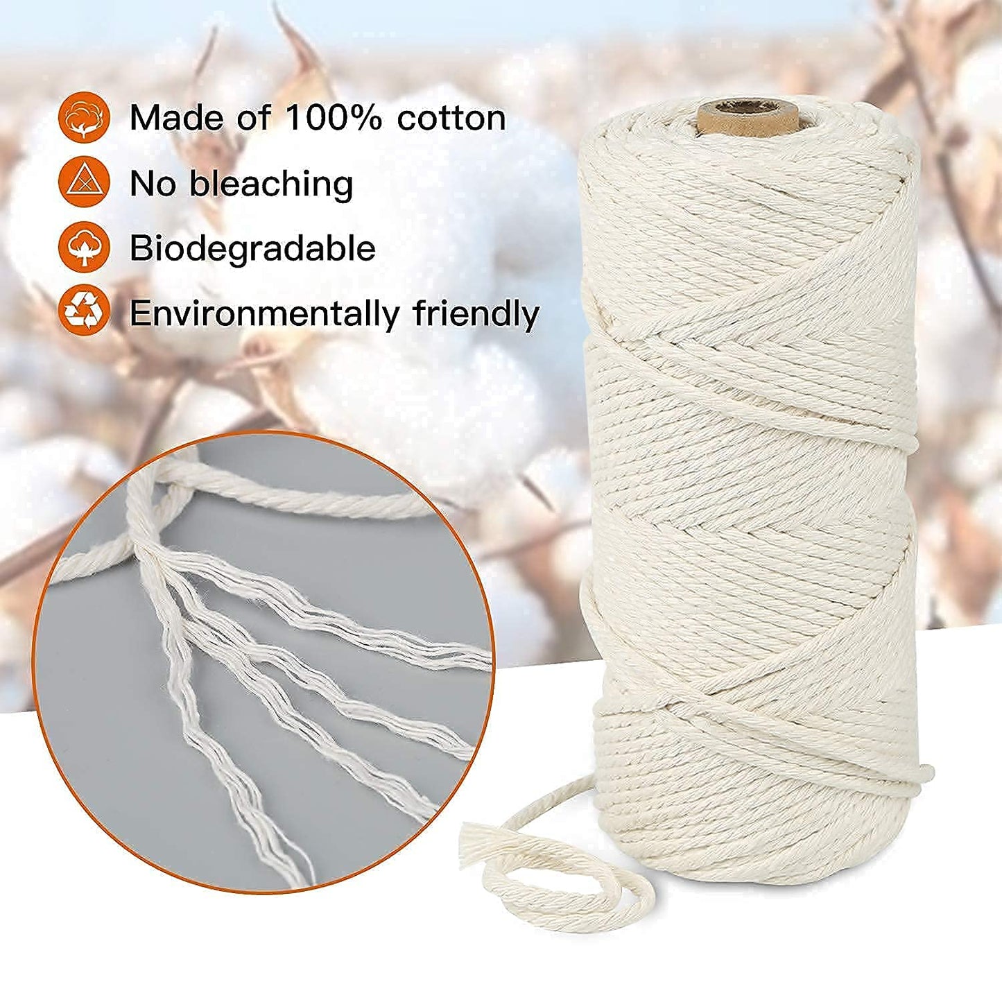 LECZIVOEN Macrame Kit, All in Macrame Supplies 109Yards x 3mm Macrame Cord,DIY Macrame Kit for Adults Beginners, Macrame beads with Wooden Rings and Wooden Sticks for Macrame Plant Hanger Kit