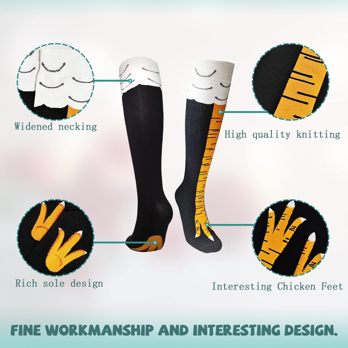 White Elephant Gifts for Adults Chicken Leg Socks Funny Novelty turkey Socks thanksgiving Christmas stuffers Gag Gifts Chicken Feet Sock for Women Man and Kids