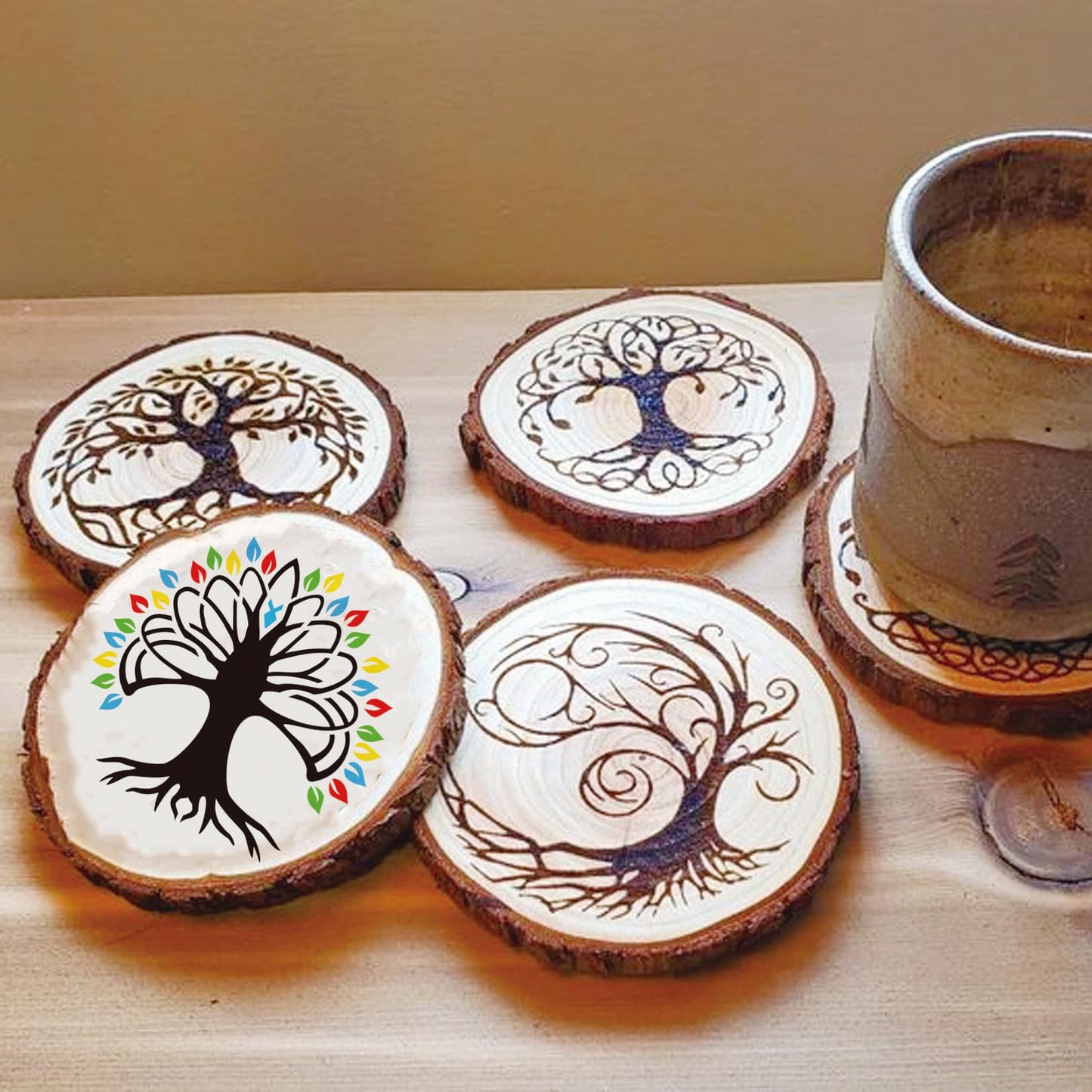 Small Stencils for Painting on Wood Reusable, 3 Inch Reusable Stencil for Craft Ornament Paint Template Stencils for Wall Card Rock Wood Signs Coasters Canvas Home Decor(Tree)