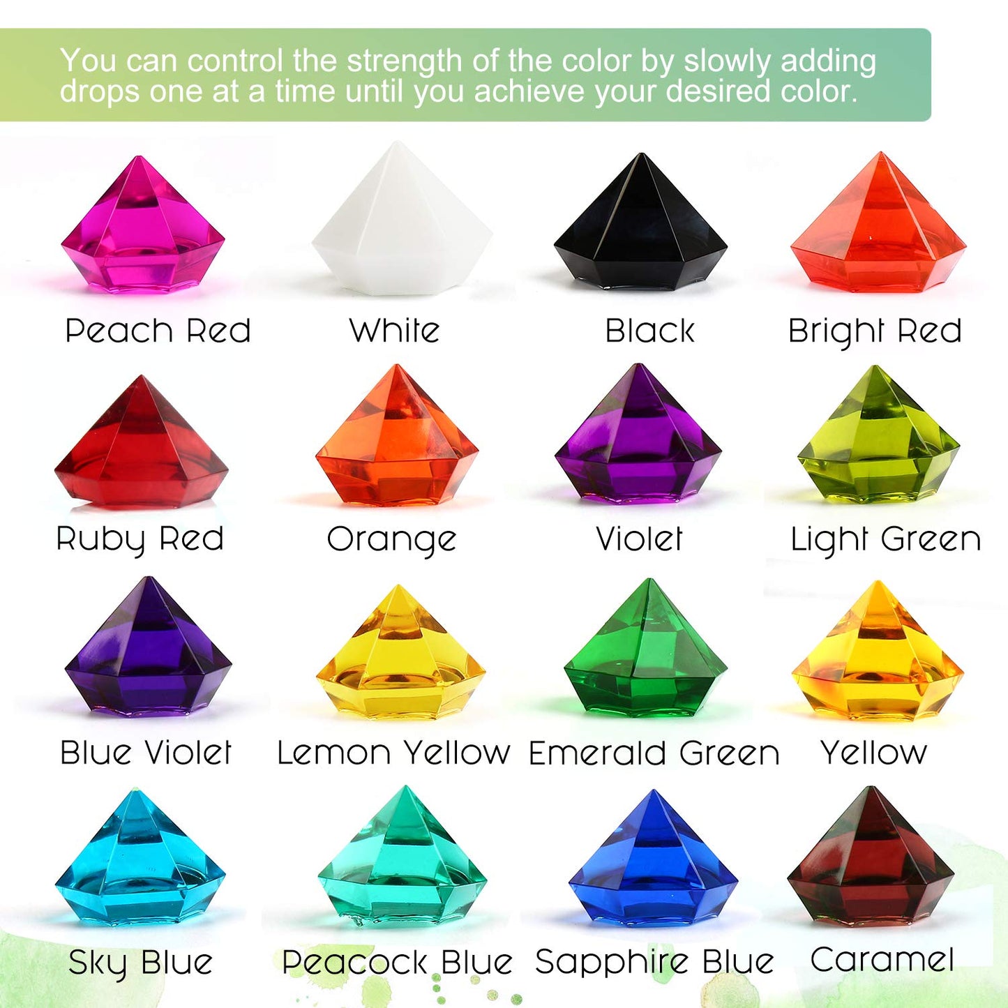 Epoxy Resin Paint Pigment 16 Color Concentrated Liquid Epoxy Resin Dye, Colorant for Resin Coloring, Resin Jewelry, Resin Art Crafts DIY Making (Each 0.35oz)