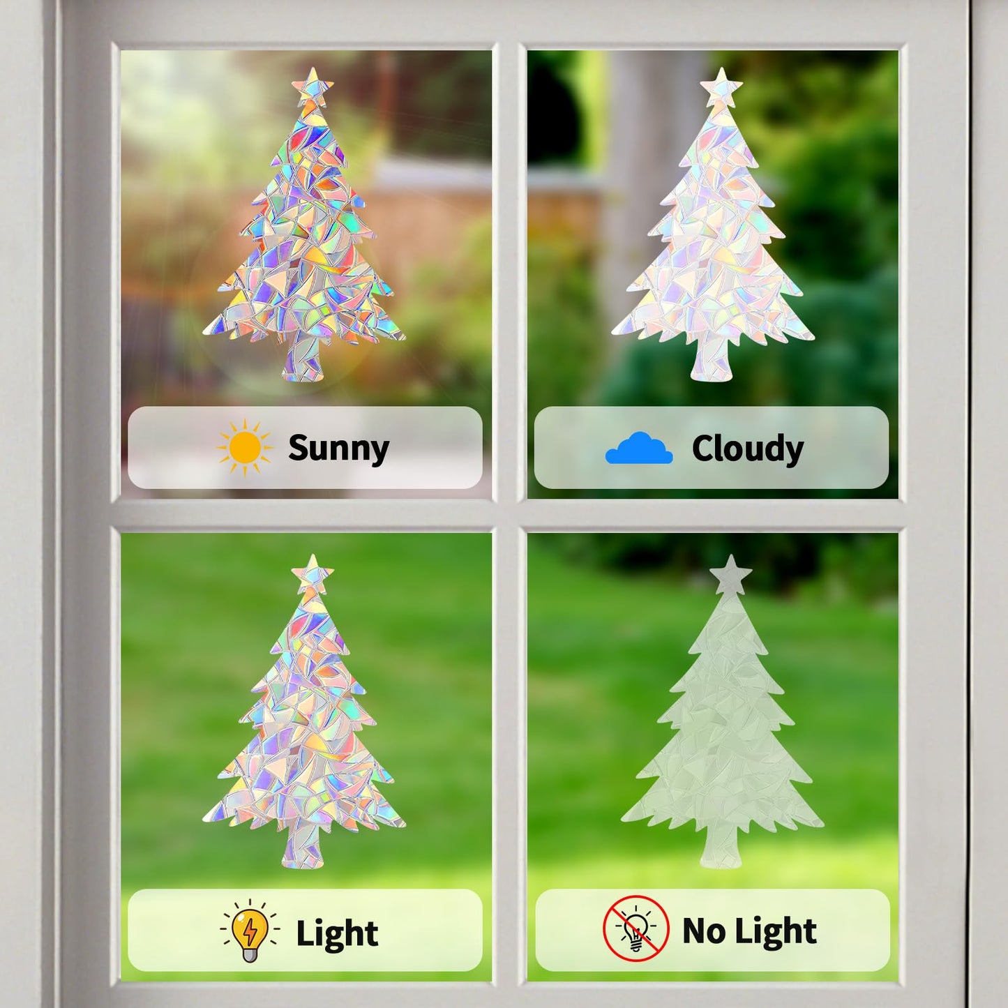 78 PCS Christmas Window Clings, DELLAN Window Decals to Prevent Birds Strikes, Bird Deflectors Stickers for Glass Windows (Christmas)