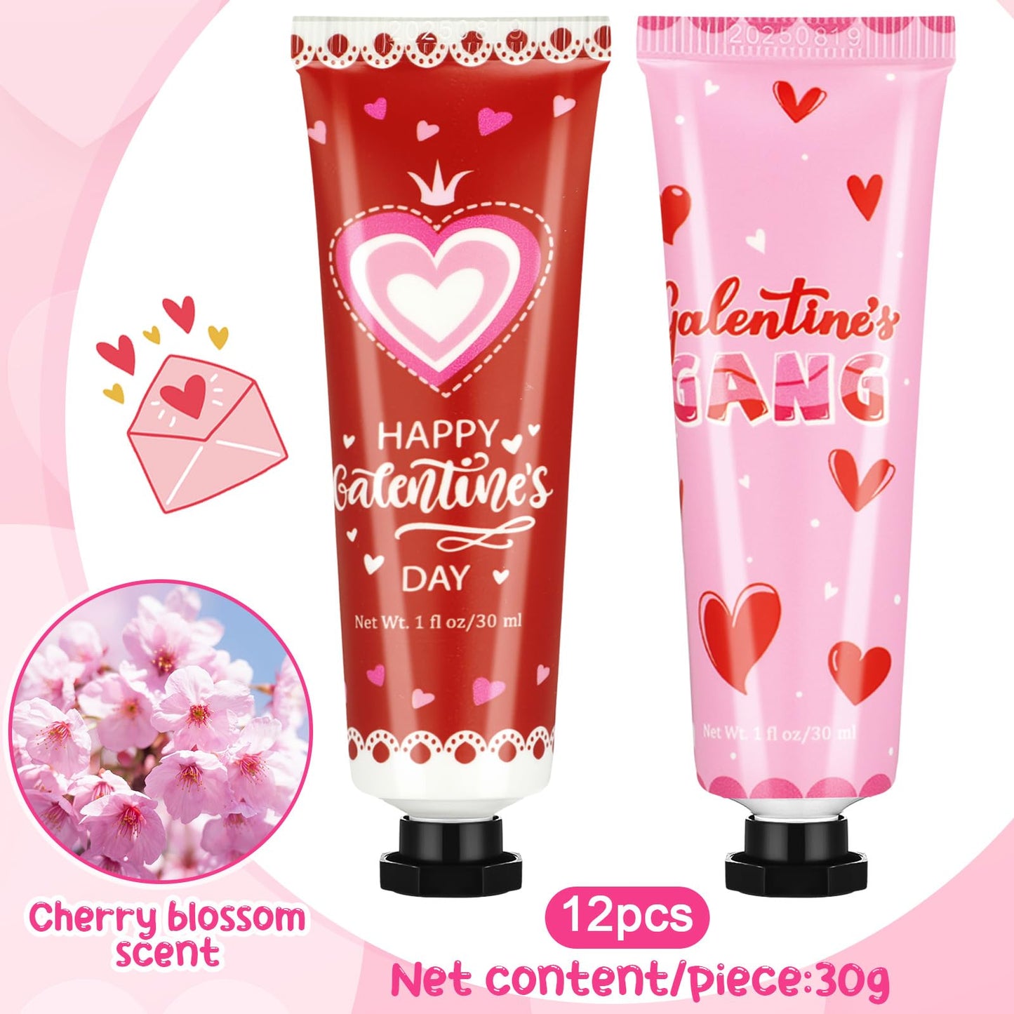 48 Pcs Galentine's Day Gifts Hand Cream and Lip Balm Bulk Set with Organza Bag Heart Happy Galentine's Day Card for Women Galentine Gift for Women Friends