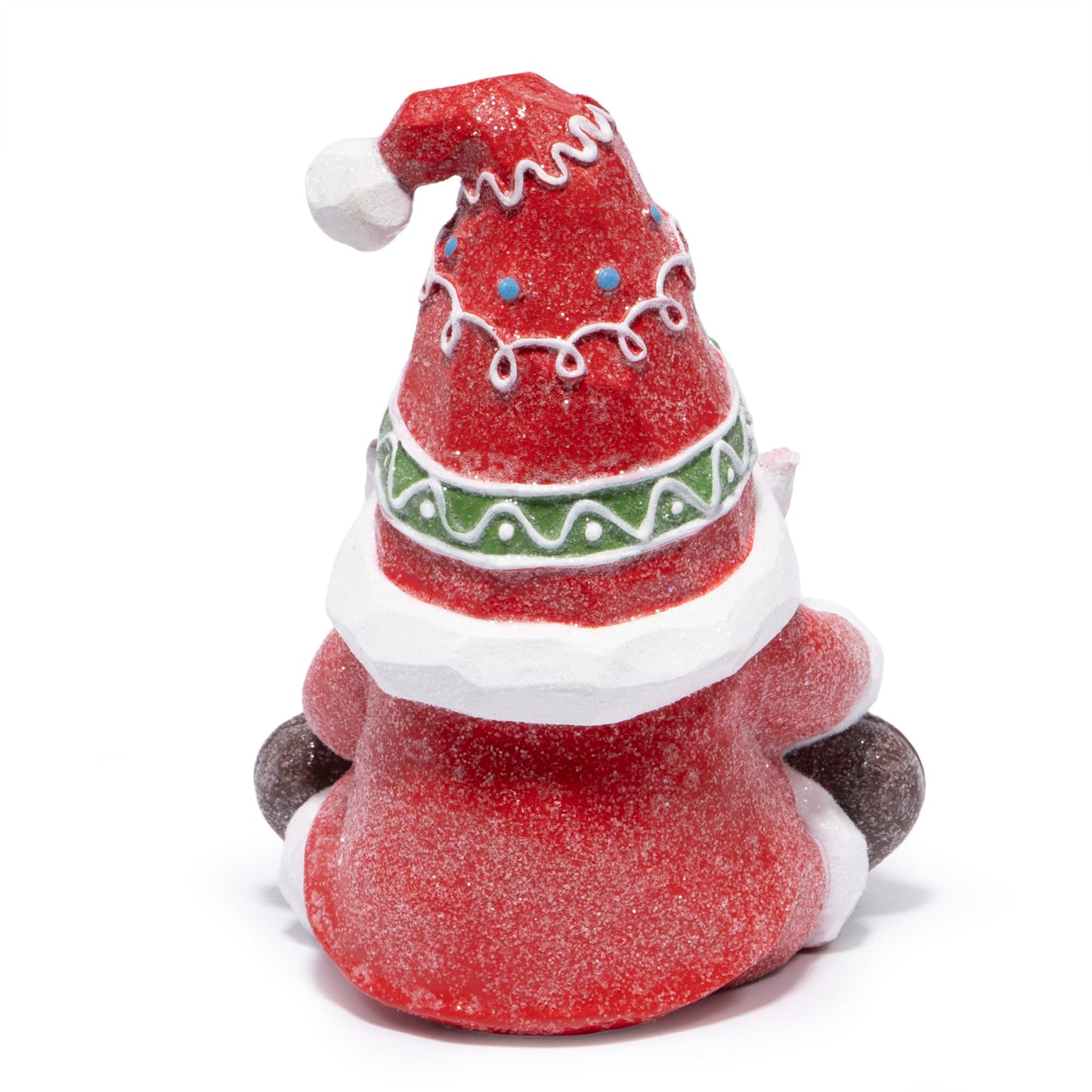 Christmas Gnome Figurine with Gingerbread House | Holiday Elf Decoration with Santa Beard, Snowflake Hat – Christmas Tabletop Ornament for Home, Fireplace Mantel & Holiday Decor