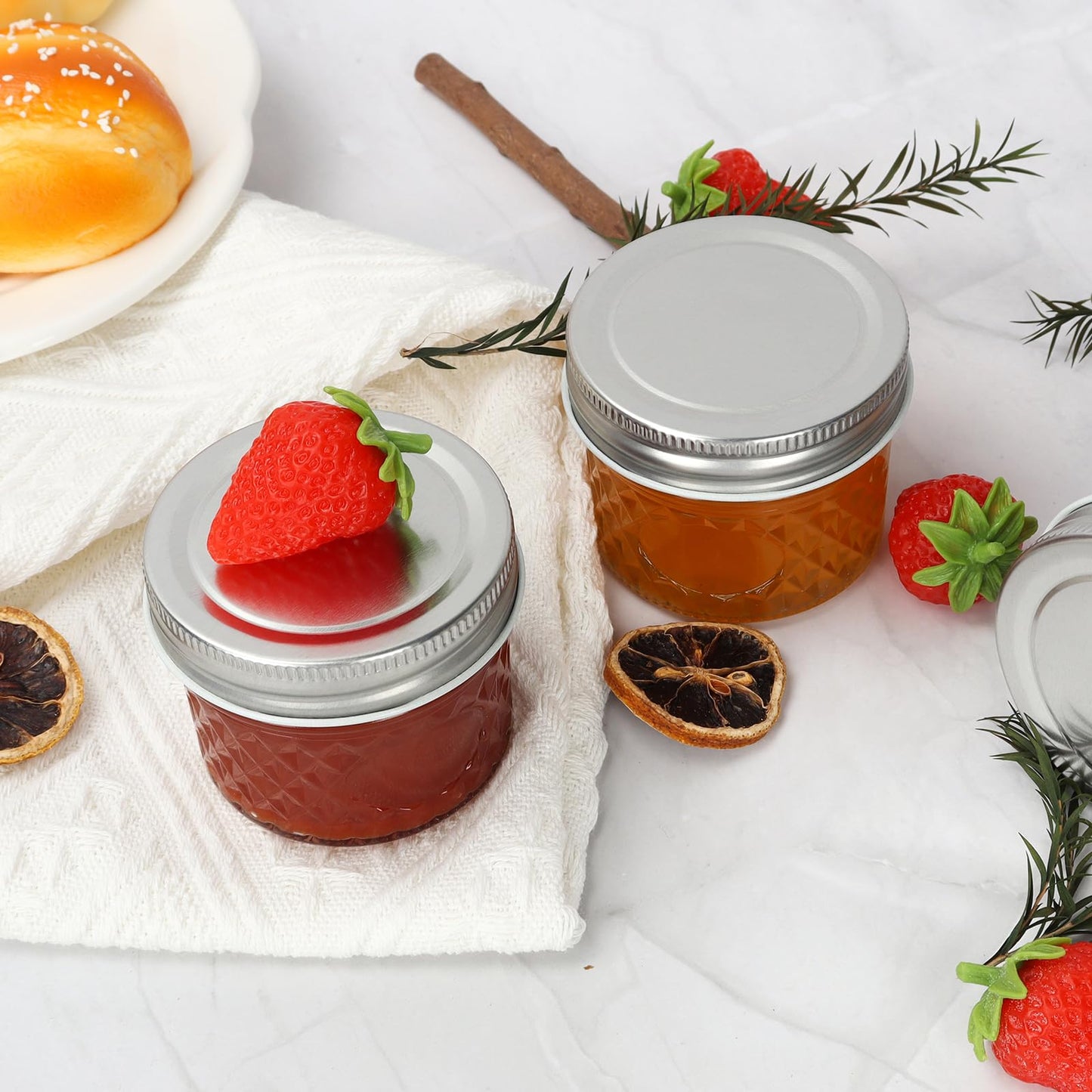 4 oz Mason Jar with Airtight Lids,20 Pack Wide Mouth Small Glass Mason Jars,100ml Mini Glass Canning Jar Kitchen Storage Jars for Jams,Fruits Salad,Baby Foods,Jellies,Spices,Nuts,Handmade Desserts