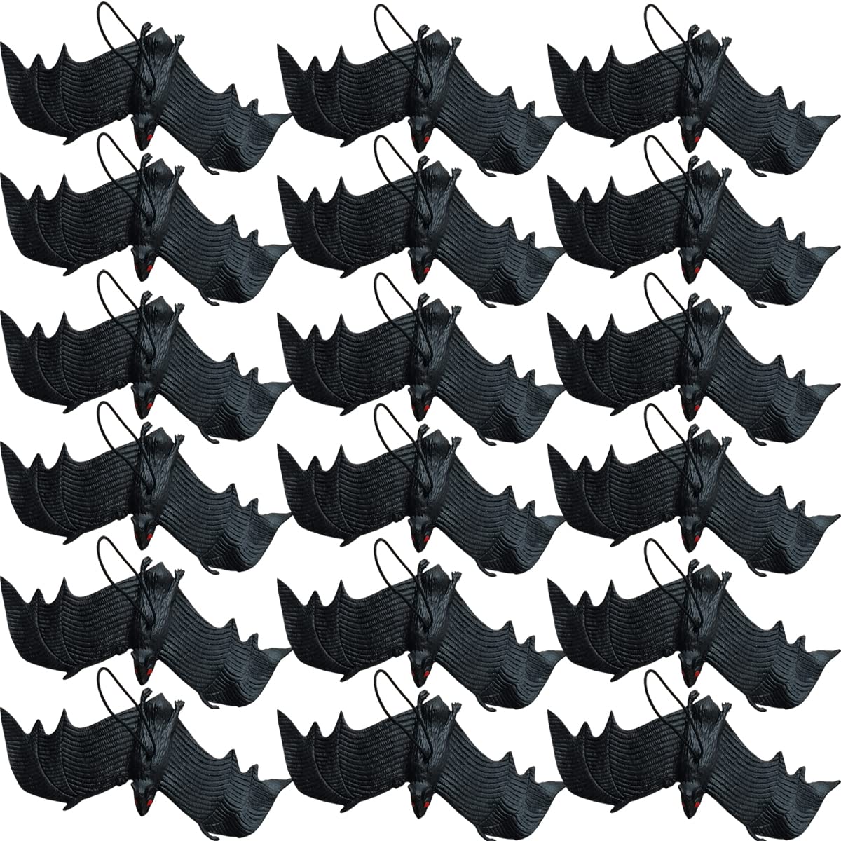 18PCS Halloween Simulation Hanging Bats Realistic Looking Scary Bats,Fake Rubber Hanging Vampire Bats for Halloween Party Favors and Decoration,Haunted House