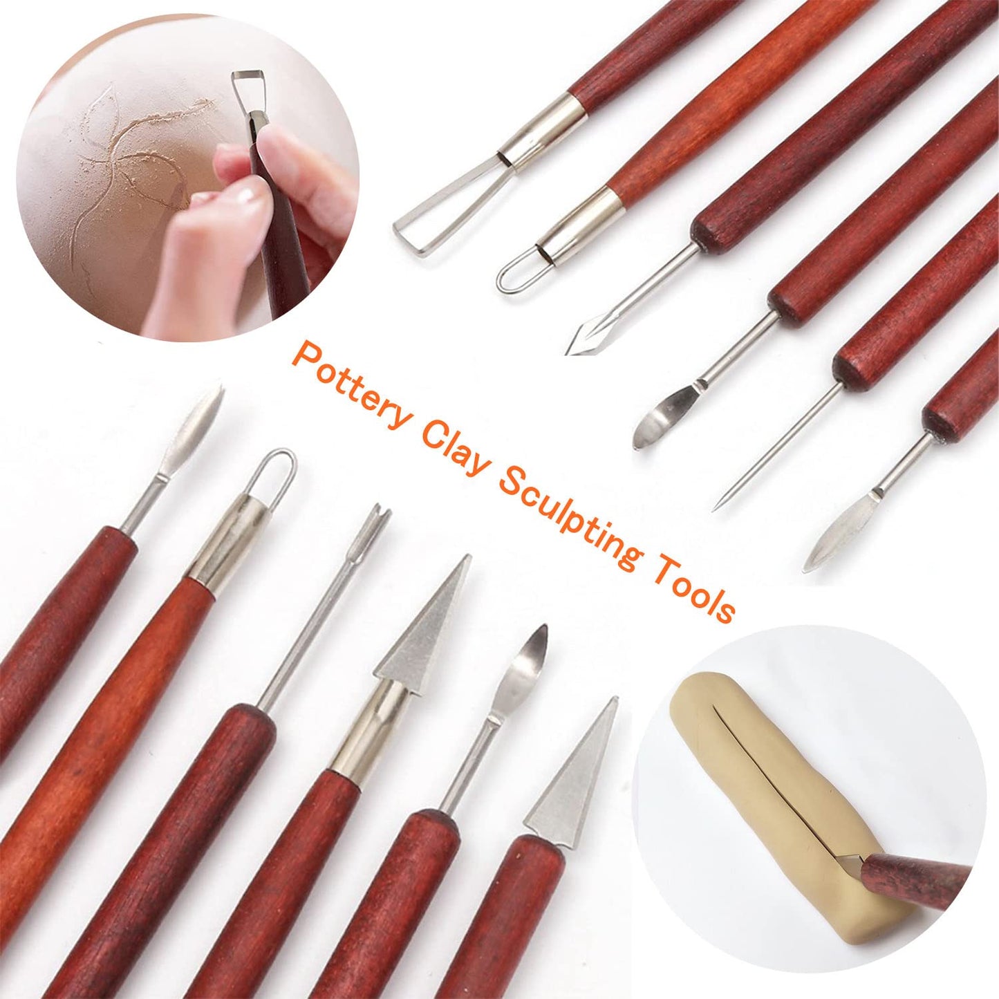 28pcs Polymer & Pottery Sculpting Tools Set,Ceramic Tools, Modeling Clay Supplies Tools Kit for Carving,Trimming,Sculpture,Beginners