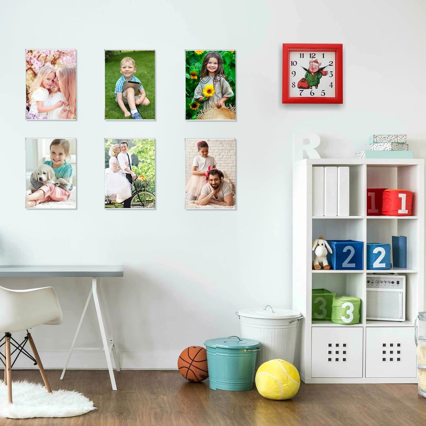 5x7 Acrylic Picture Frame,Set of 6,Clear Photo Frame Display 5x7 Pictures, Wall Mounted Clear Photo Frame Display Pictures for Home, School, Office