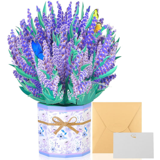 Pop Up Flowers Bouquet Cards Get Well Cards 3D Flower Birthday Cards with Note Card and Envelope for All Occasion Mother's Day Thinking of you Thanksgiving Christmas Gift