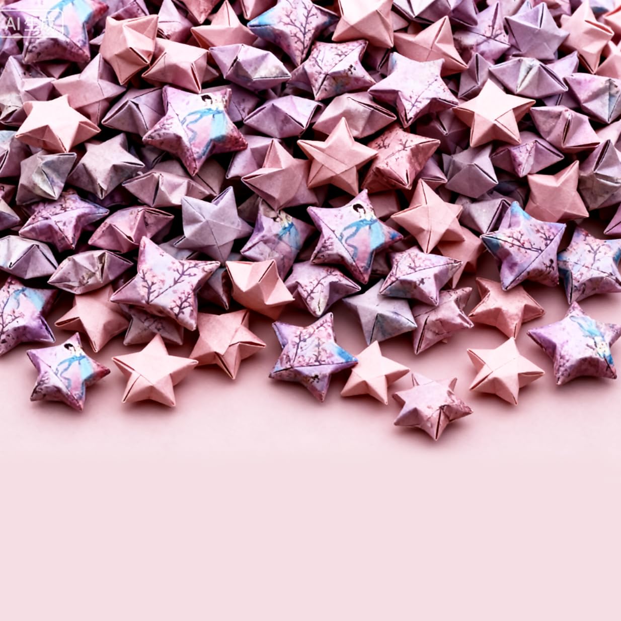 Origami Paper Stars, Colorful Handcraft Origami Lucky Star Paper DIY Paper Arts Creativity Hand Art Crafts (Cherry Blossom Girl(540) sheets)