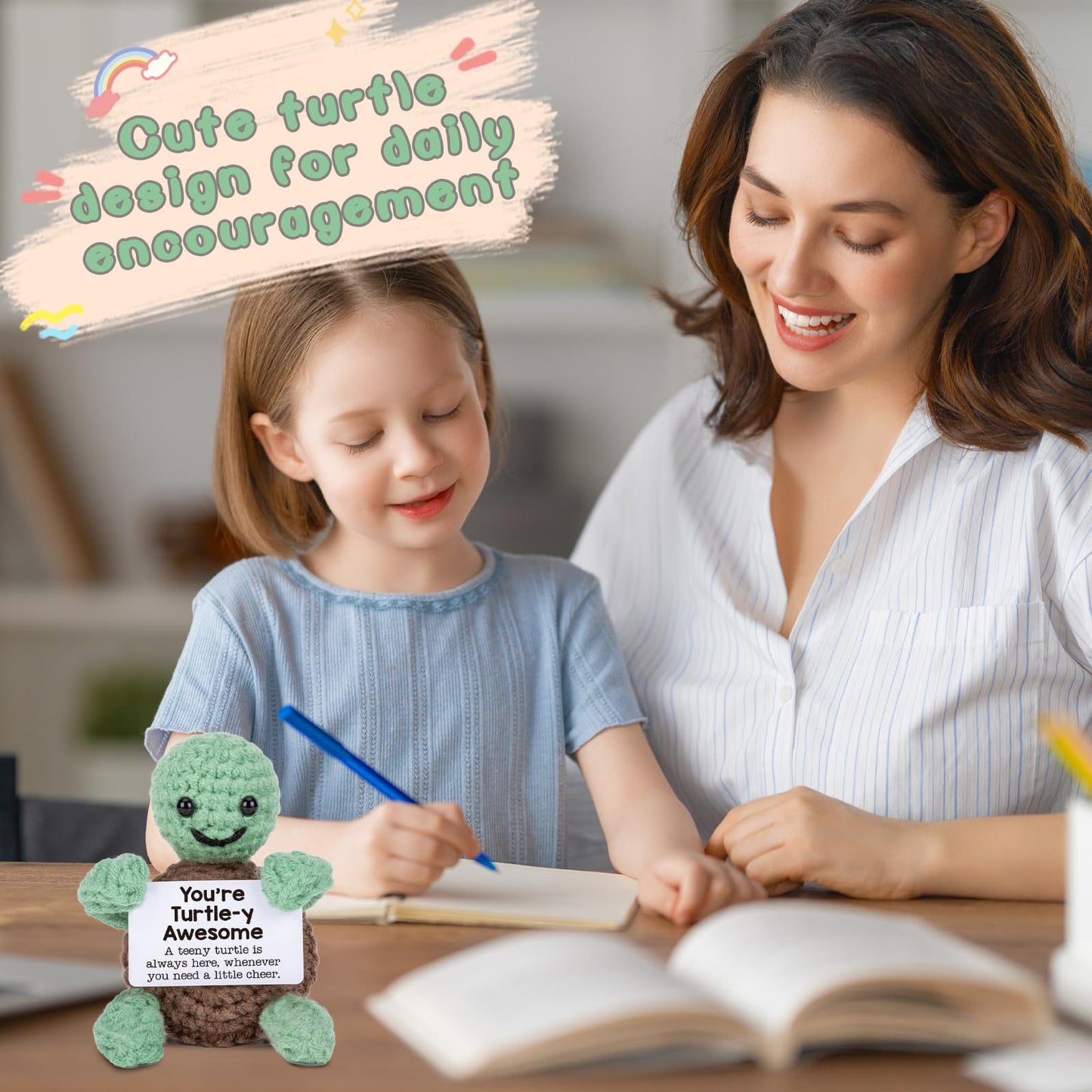 Mini Funny Turtle Easter Basket Essentials Stuffers for Teens Easter Gifts for Kids Teen Girls Boys, Birthday Gifts for Women Men Mothers Day Graduation Teacher Appreciation, Positive Emotional Turtle