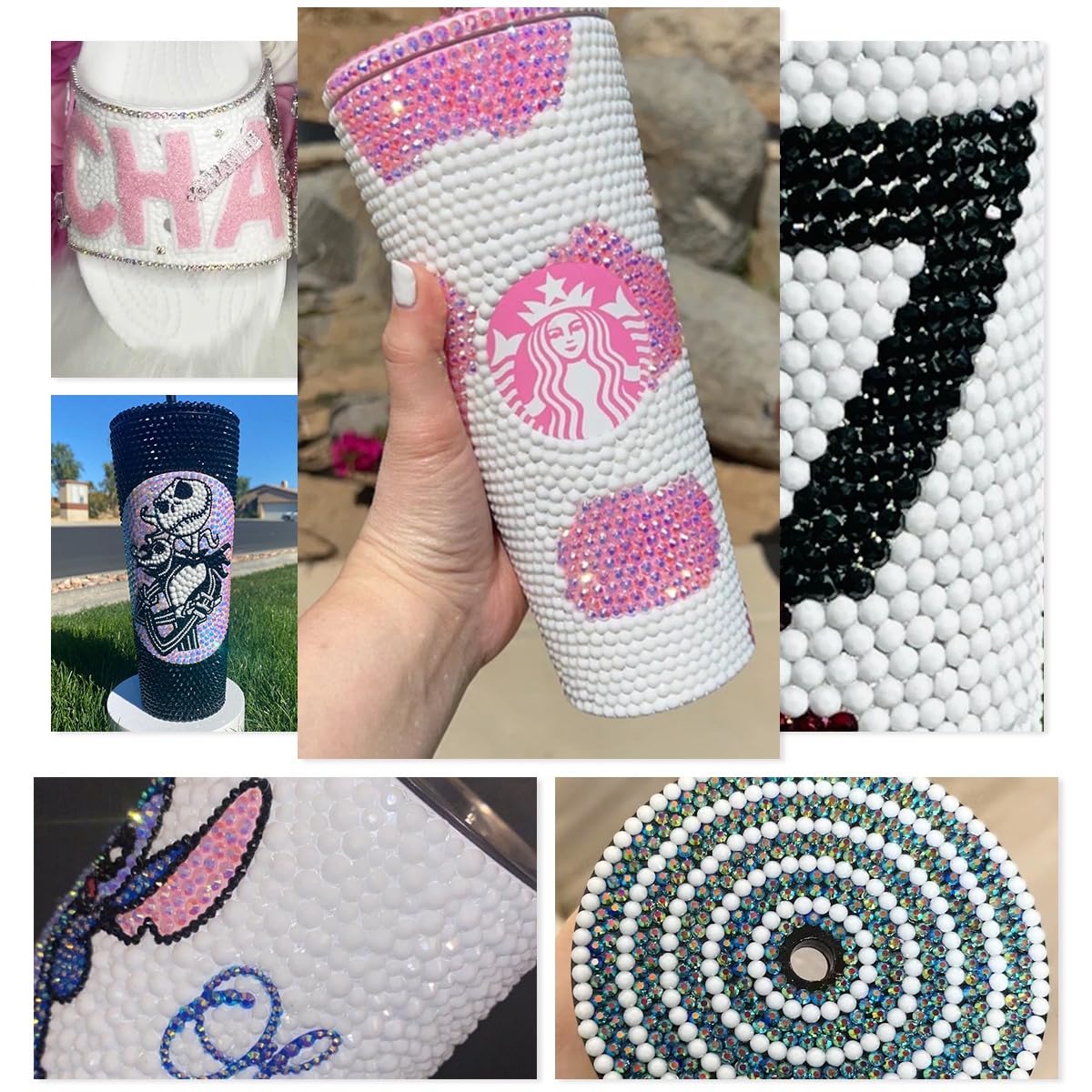 qiipii Pure White Resin Flatback Rhinestones for Crafting 2mm 3mm 4mm 5mm 6mm Solid White Flatback Jelly Stones Gems Diamonds for Face Eyes Makeup Tumblers Mugs Bottles DIY Crafts Clothes Shoes Phones