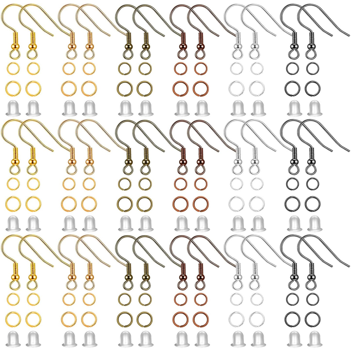 Cridoz 960PCS Earrings Making Supplies Kit with 240PCS Earring Hooks, 420PCS Jump Rings and 300PCS Earring Backs for Earring Making and Repair (Multicolors)