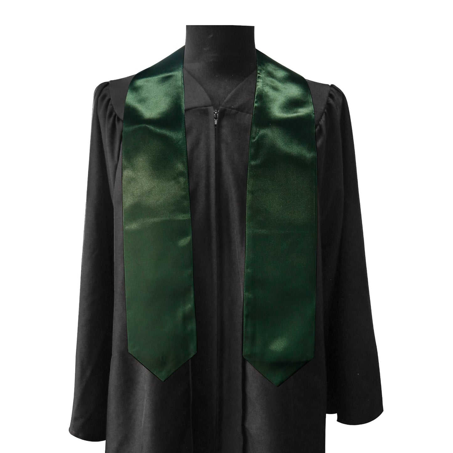 GraduationMall Unisex Adult Plain Graduation Stole 60" Forest Green