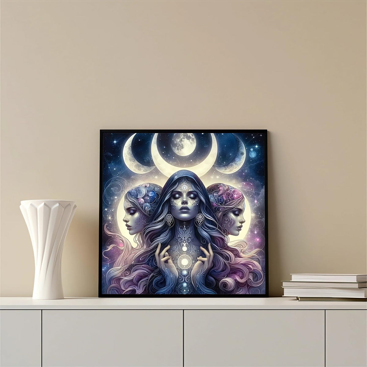 Xoaoes Moon Woman Diamond Art Kits for Adults, 5D Diamond Painting Kits