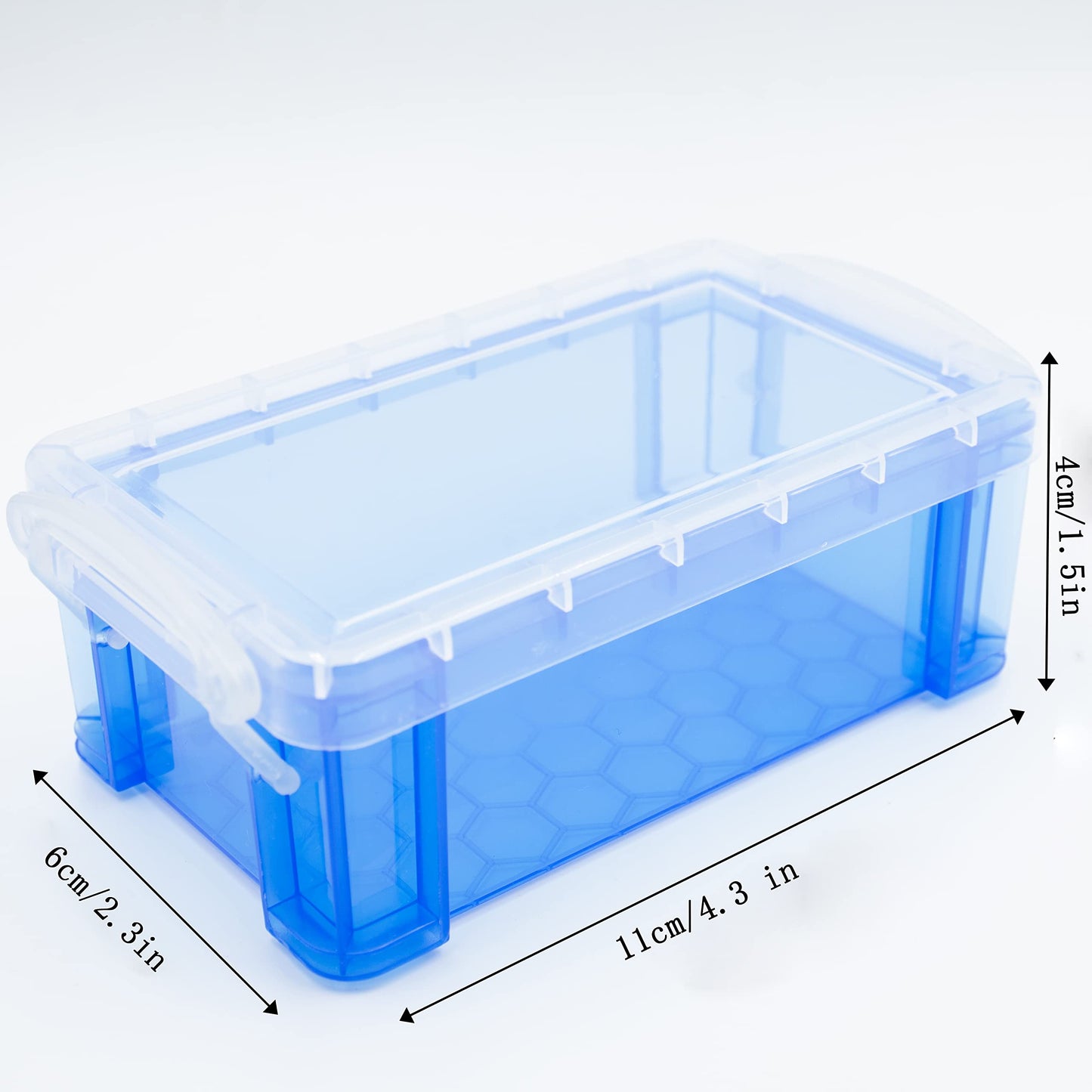 testyu Small Plastic Box, 4.3" X 2.3" X 1.5" Stackable Mini Storage Box with Lid, Clear Organizer Container for Jewelry Beads Small Crafts Items Accessories - 6 Pack