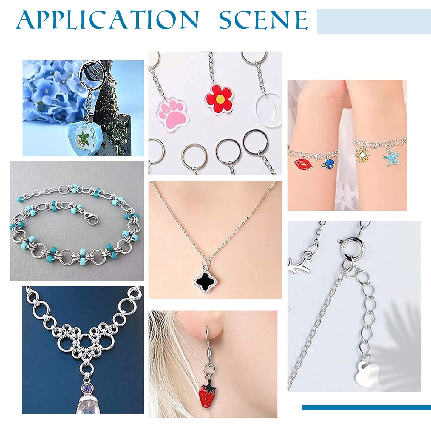 1000pcs 304 Stainless Steel Jump Rings, 18-Gauge Open Jump Ring 4/5/6/8/9/10mm Connector Rings O Ring Chainmail Rings for Earring Bracelet Necklace Jewelry Keychain DIY Craft Making