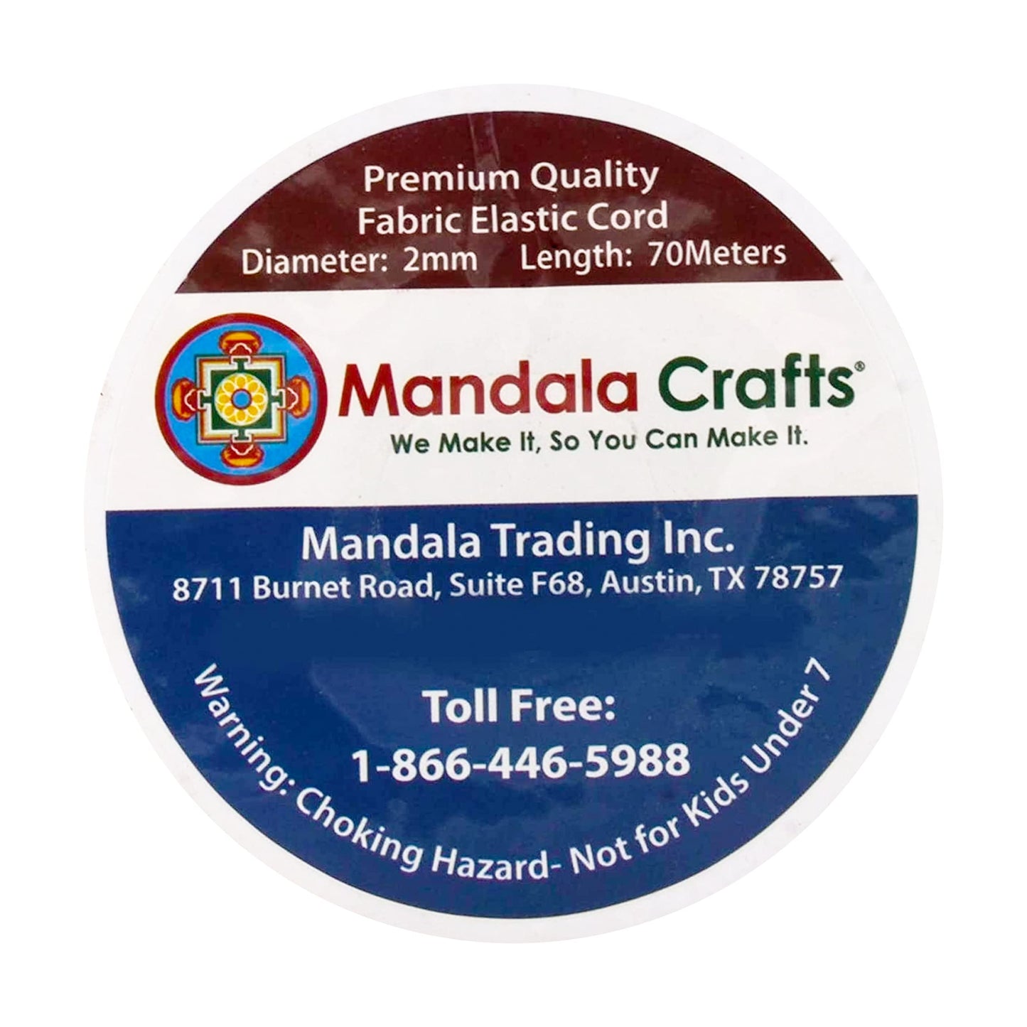 Mandala Crafts 2mm Black Elastic Cord for Jewelry Making - 76 Yds Stretchy Cord Round Elastic Strings for Bracelets Making String - Stretchy String for Crafts Beading