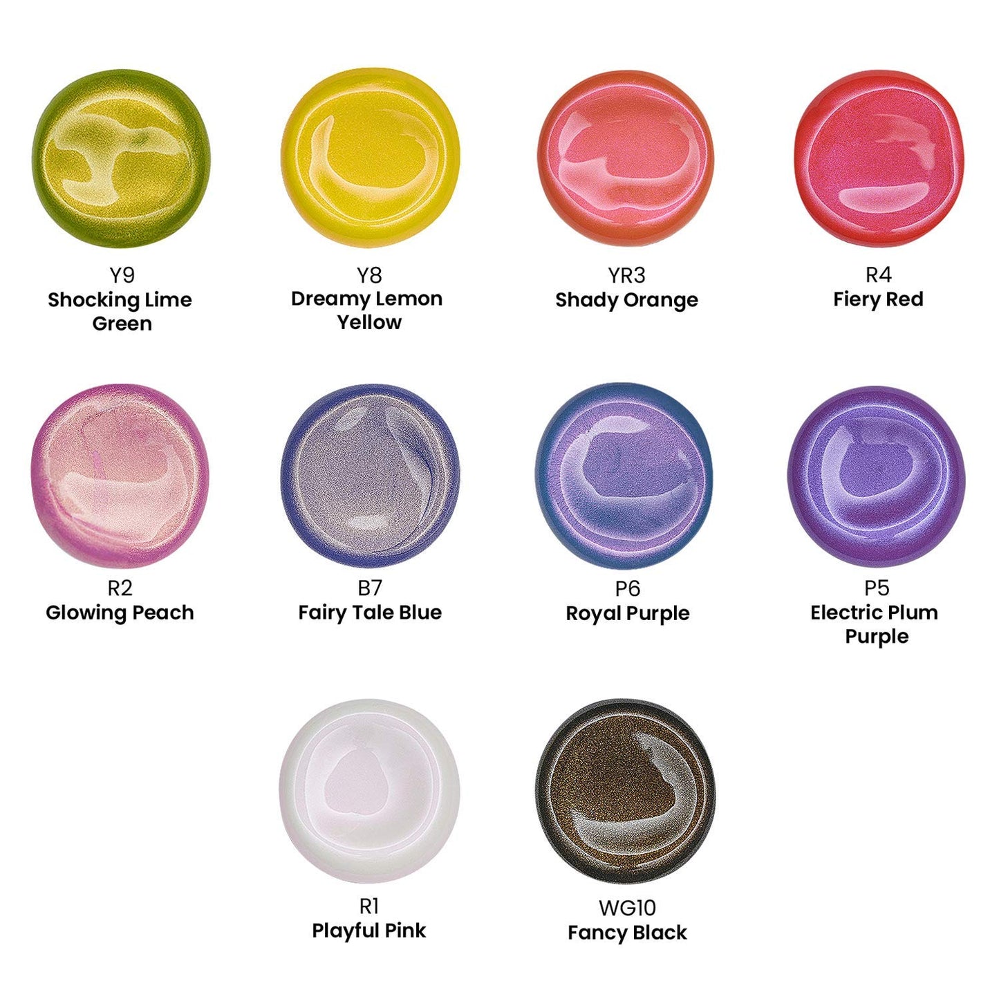 ARTEZA Iridescent Acrylic Paint Set, 10 Galaxy Tones, 60 ml / 2 fl oz Bottles, Shimmer Water-Based Paints for Canvas, Wood, Rocks, Fabric, Paper, and Mixed Media