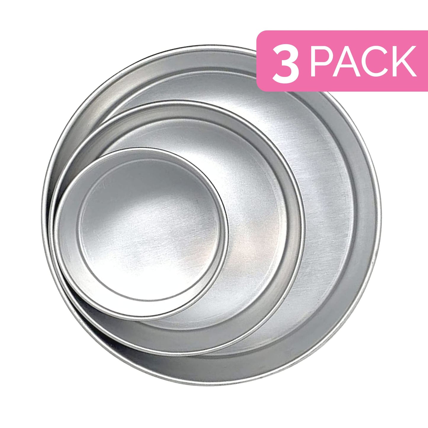 Aunt Shannon's Kitchen Tall Round Cake Pans - 4 Inch, 6 Inch, 8 Cake Pan Set for 3 Tiered Aluminum Pans Sets for Baking Wedding,Birthday Cakes,Leak Proof & Straight Side, Non-toxic & Dishwasher Safe