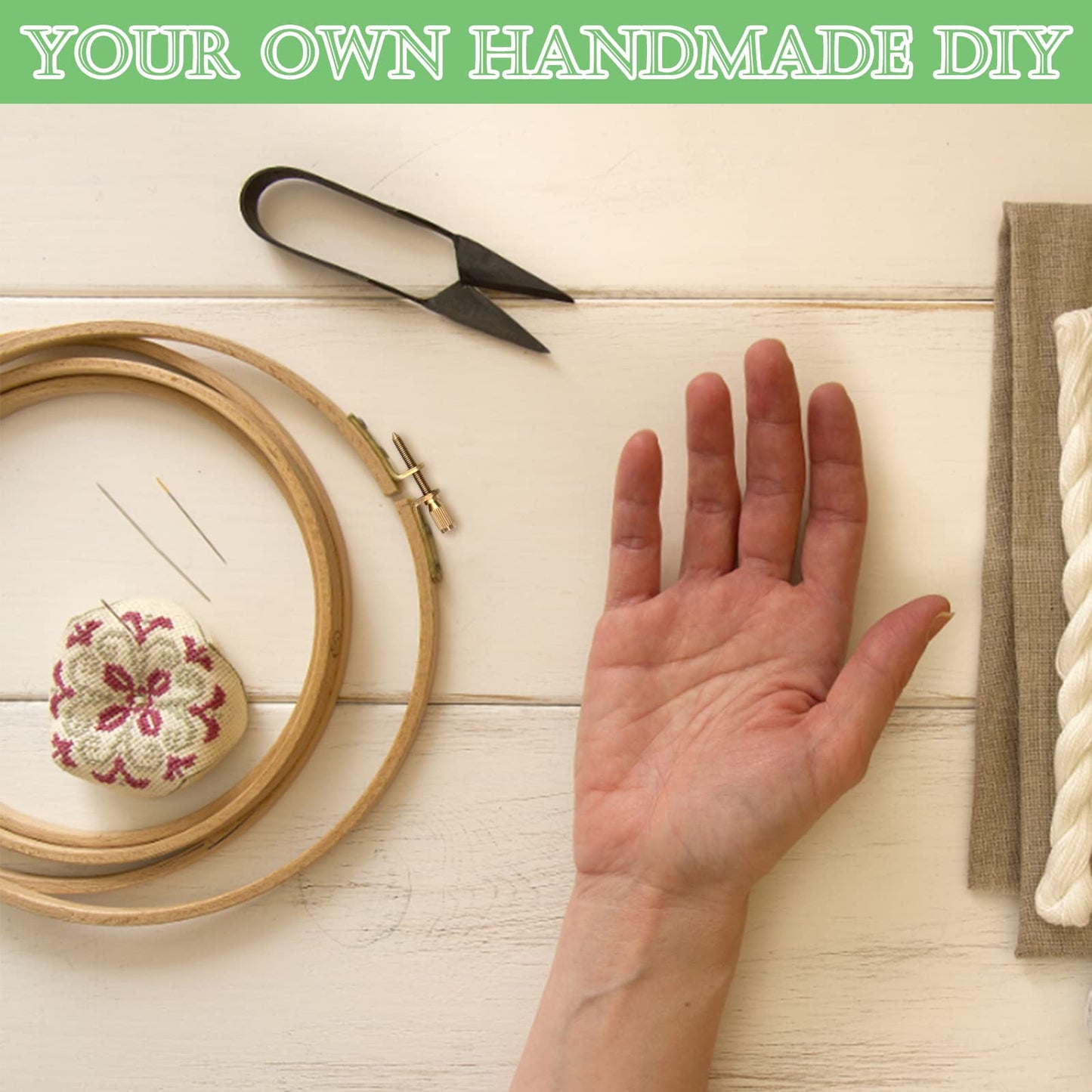 3 PCS Beech Wood Embroidery Hoops, Wood Circle Hoop Ring Cross Stitch Hoop for Embroidery, Cross Stitch, Needlework, Art Craft Handy Sewing and Christmas Decoration (Size-4", 6", 8")