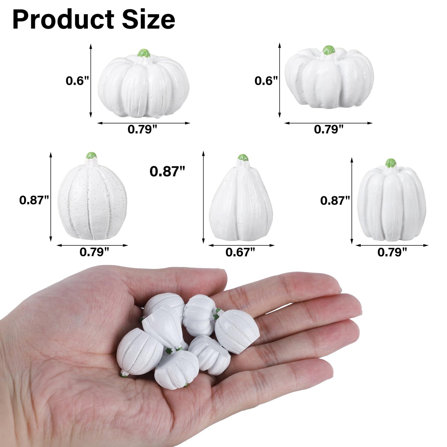 winemana Mini Pumpkins Fall Decorations- 80 Pack Small Fake Pumpkins for Decorating, Thanksgiving Table Centerpieces, Autumn Harvest Home Office Decor, DIY Crafts, Vase Bowls Basket & Fillers (White)