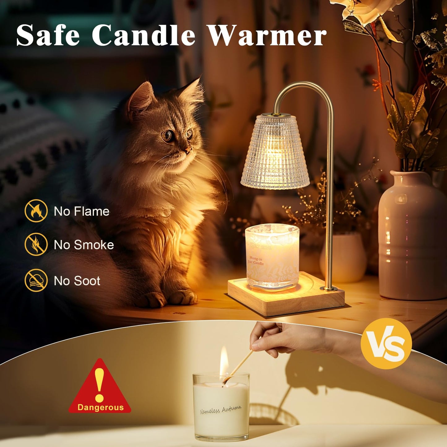 Hong-in Candle Warmer Lamp with Timer Dimmer,Mothers Day Birthday Gifts for Women Mom,House Warming Gifts New Home Room Decor,Wax Warmer for Scented Wax Jar Candles