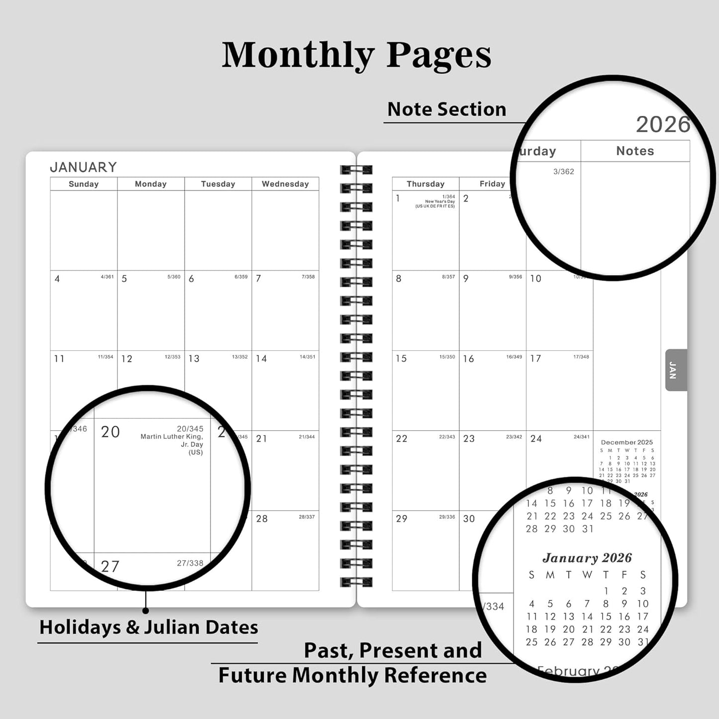 2025-2026 Planner - Weekly & Monthly Academic Planner 2025-2026, From July 2025 - June 2026, 6.25 in × 8.3 in, Flexible Cover, Twin-Wire Binding - Classic Black, Improving Your Time Management Skill
