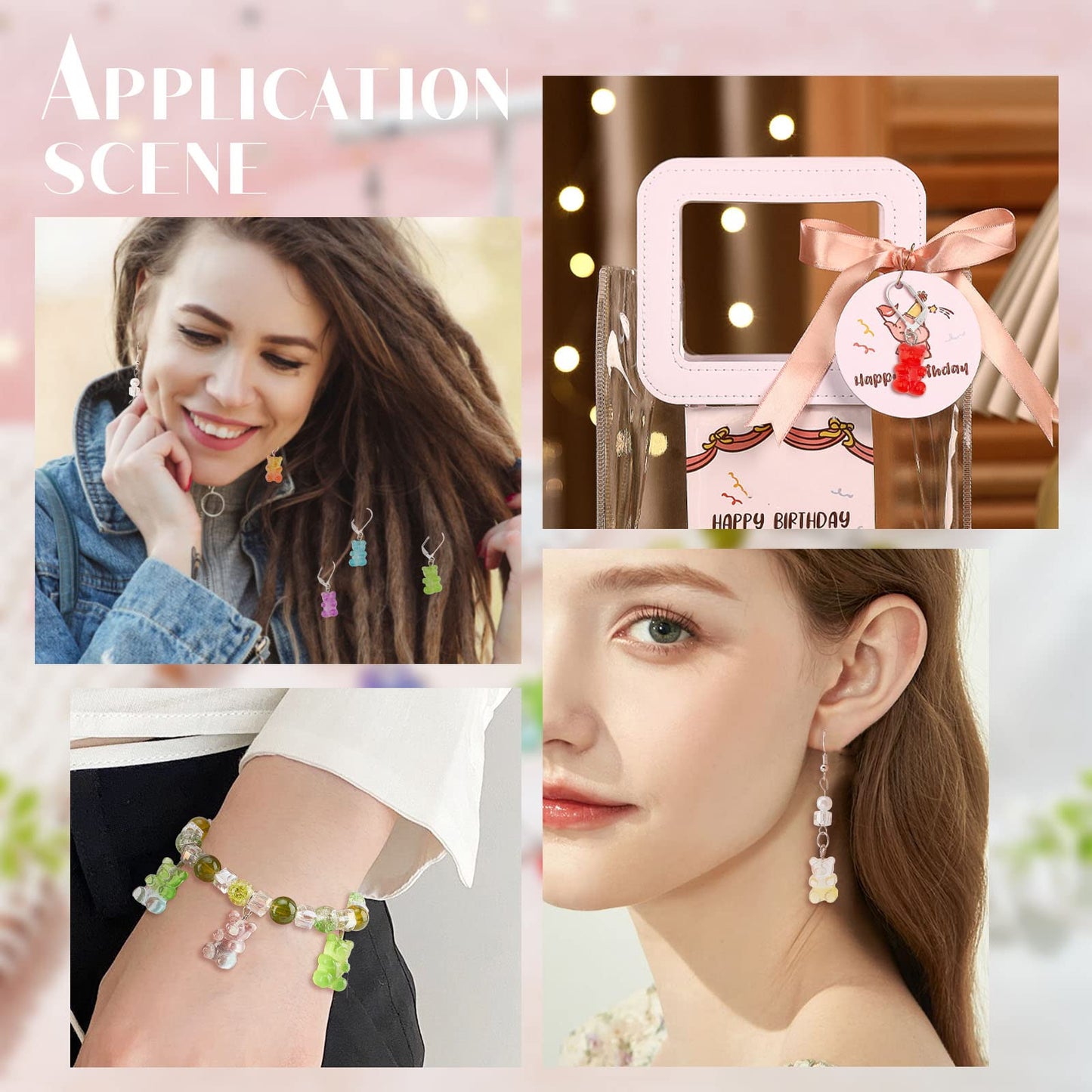 NBEADS 12 Pcs Bear Stitch Markers - 12 Colors Resin Gummy Bear Crochet Stitch Marker Charms - Locking DIY Handmade Gift for Knitting, Weaving, Sewing, Quilting, Handmade Jewelry