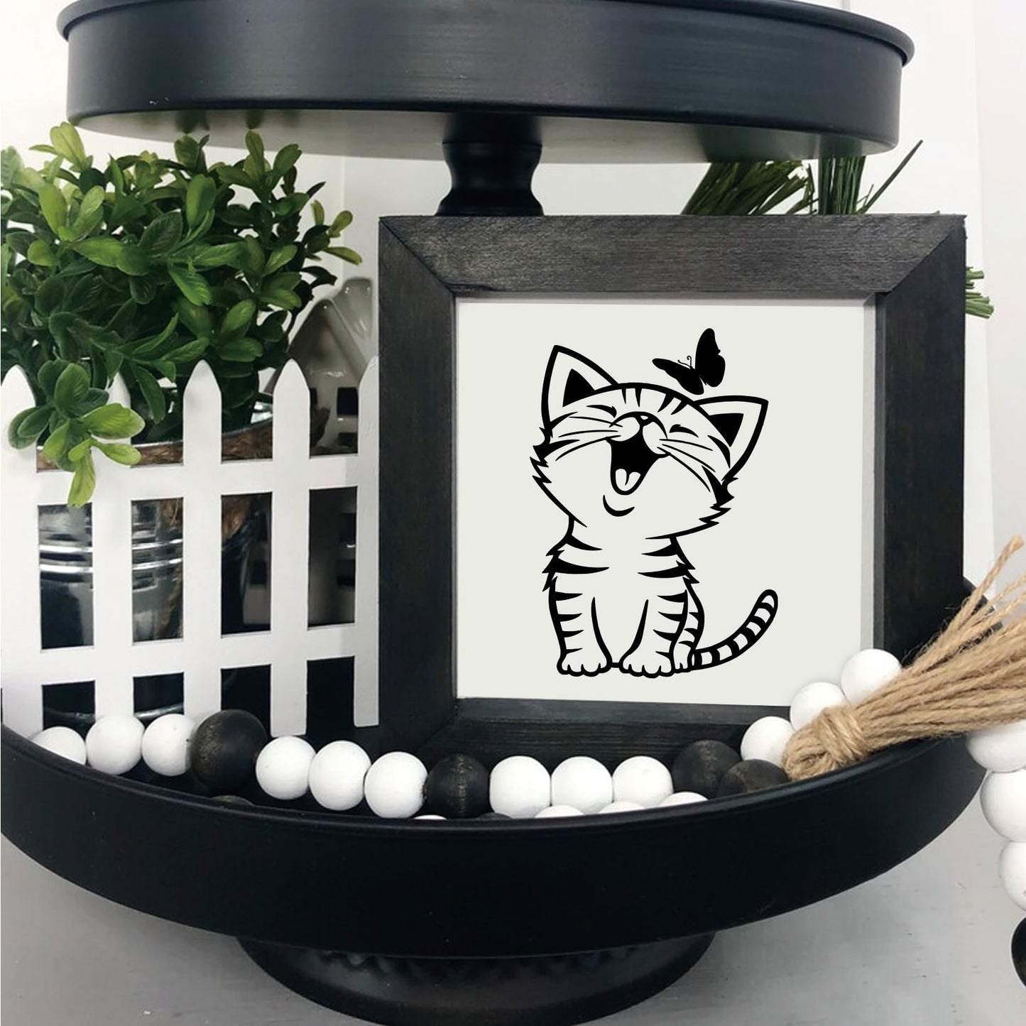 Small Stencils for Painting on Wood Reusable, 3 Inch Reusable Stencil for Craft Ornament Paint Template Stencils for Wall Card Rock Wood Signs Coasters Canvas Home Decor (cat)