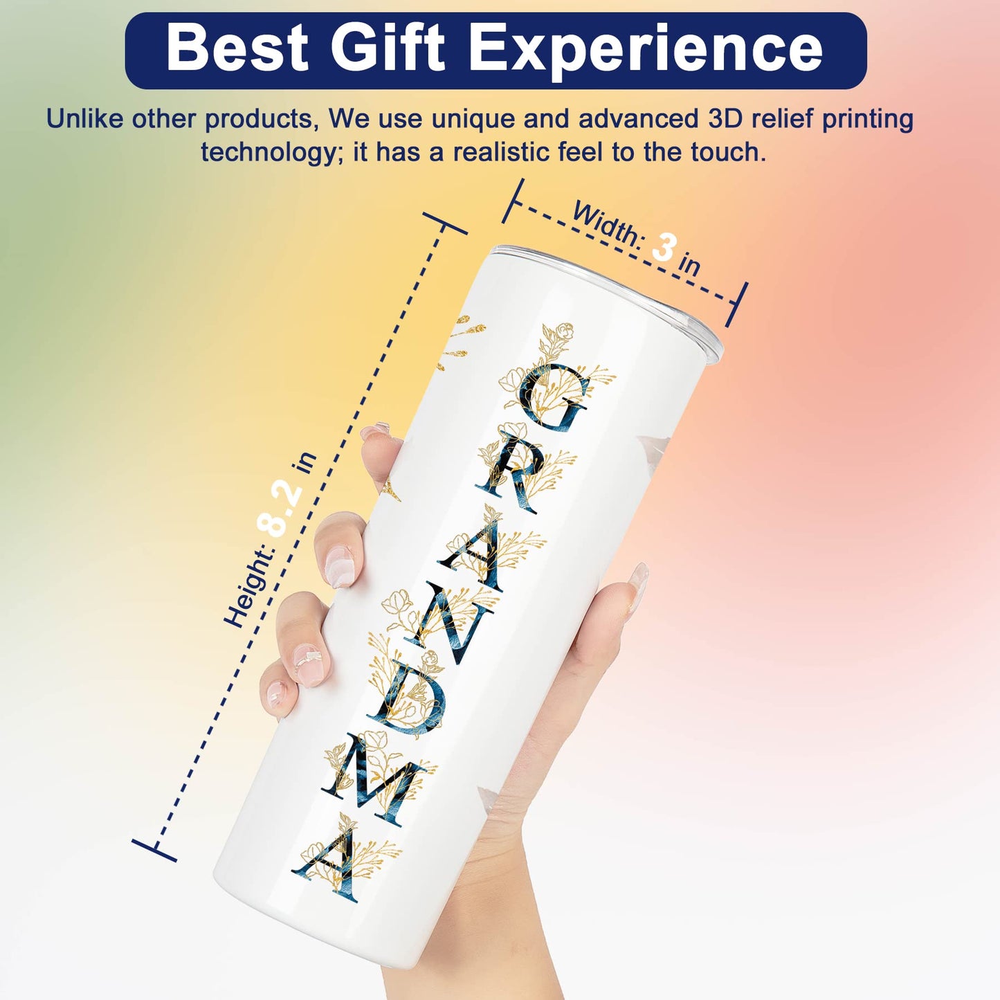 ZOKCC Christmas Gifts for Grandma- Best Grandma Tumbler- Cute Grandma's Mother's Day Birthday Gifts- Gift for Grammy, Grandmothers, Grandmom from Grandchild Grandson Granddaughter