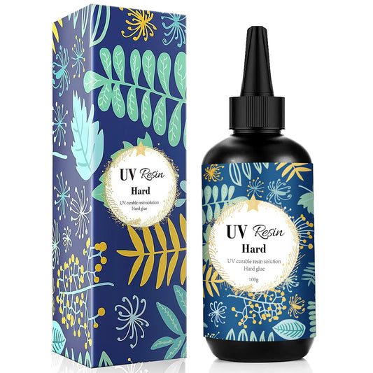 UV Resin 100g/3.5oz Clear Hard Type One Minute Fast Curing Transparent Ultraviolet Curing UV Resin for Craft Decoration DIY Earring Pendant Seal Jewelry Making