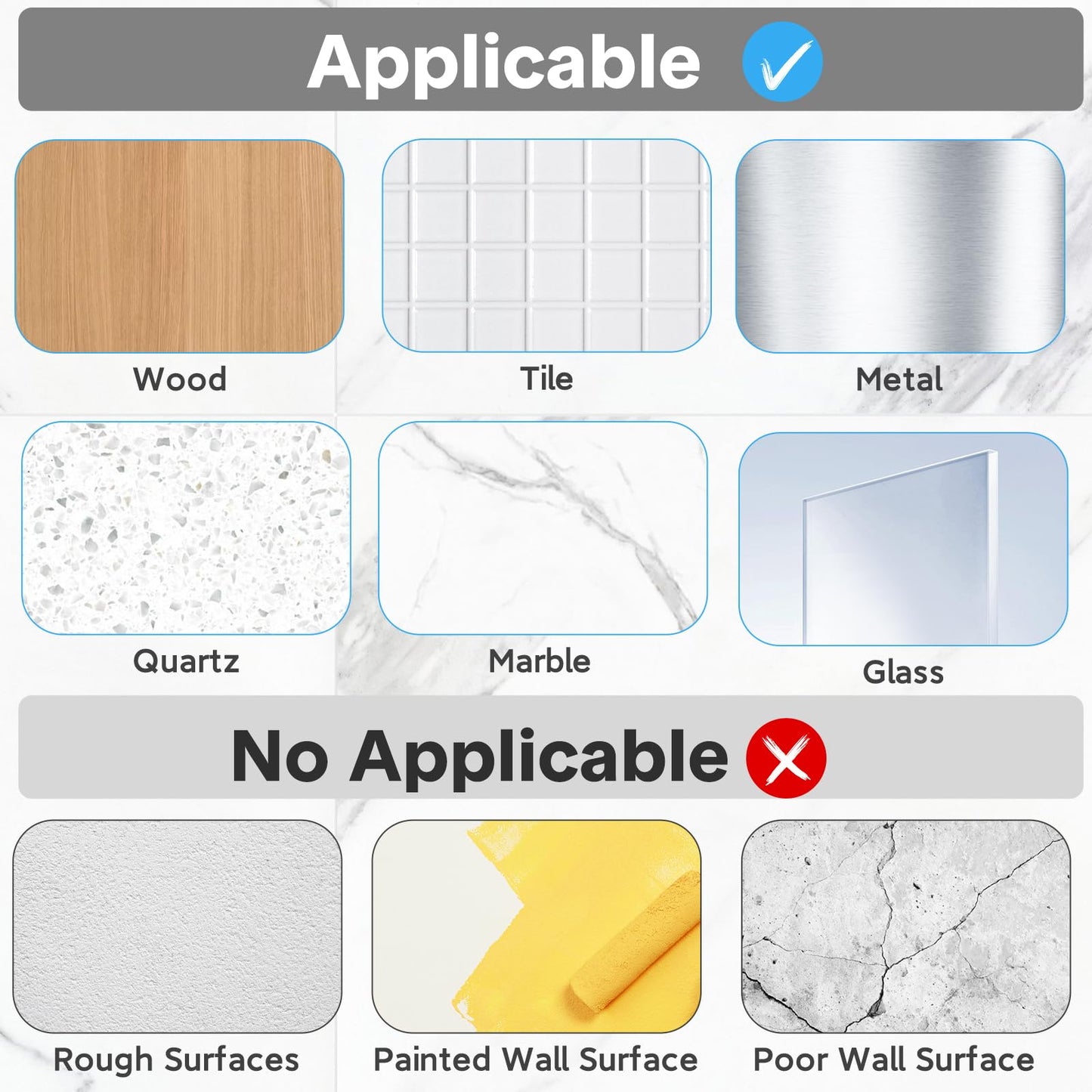 FEPTUASE 14 Pack Shower Caddy Adhesive Replacement, Transparent Strong Adhesive Hooks, No Drilling, Waterproof Wall Hooks for Shower Caddy, Bathroom Storage Shelves and Kitchen Racks