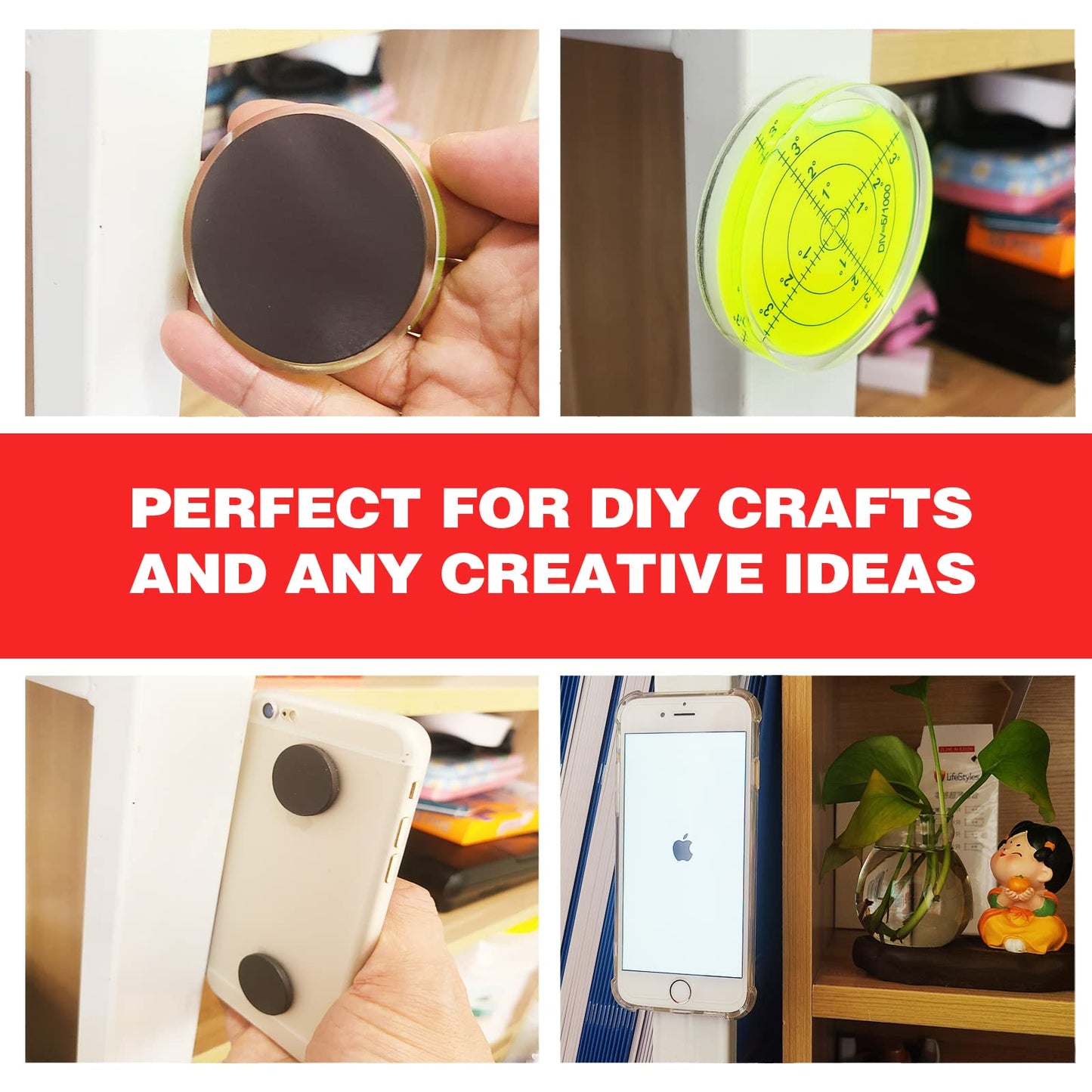 Round Small Magnet Dots with Adhesive Backing for Crafts DIY School Office Home Flexible Circle Magnetic Dot with Self Adhesive Alternative to Magnets Tape Sheet 50 PCS 25mm (Diameter 1.0”X 0.08”)