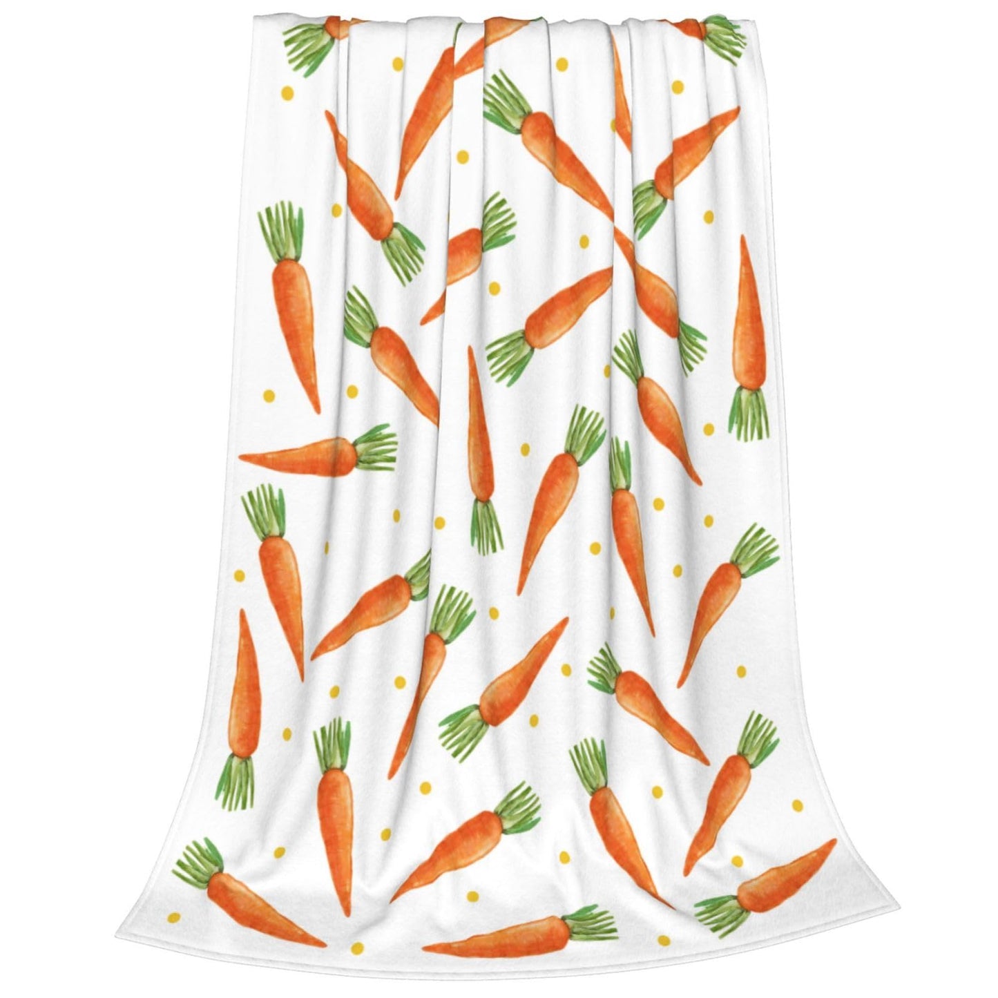 Easter Cartoon Carrots Throw Blanket, Polka Dots Super Soft Cozy Blanket, Warm Lightweight Anti Pilling Flannel Blanket for Sofa Couch Chair Bed 30" x 40"