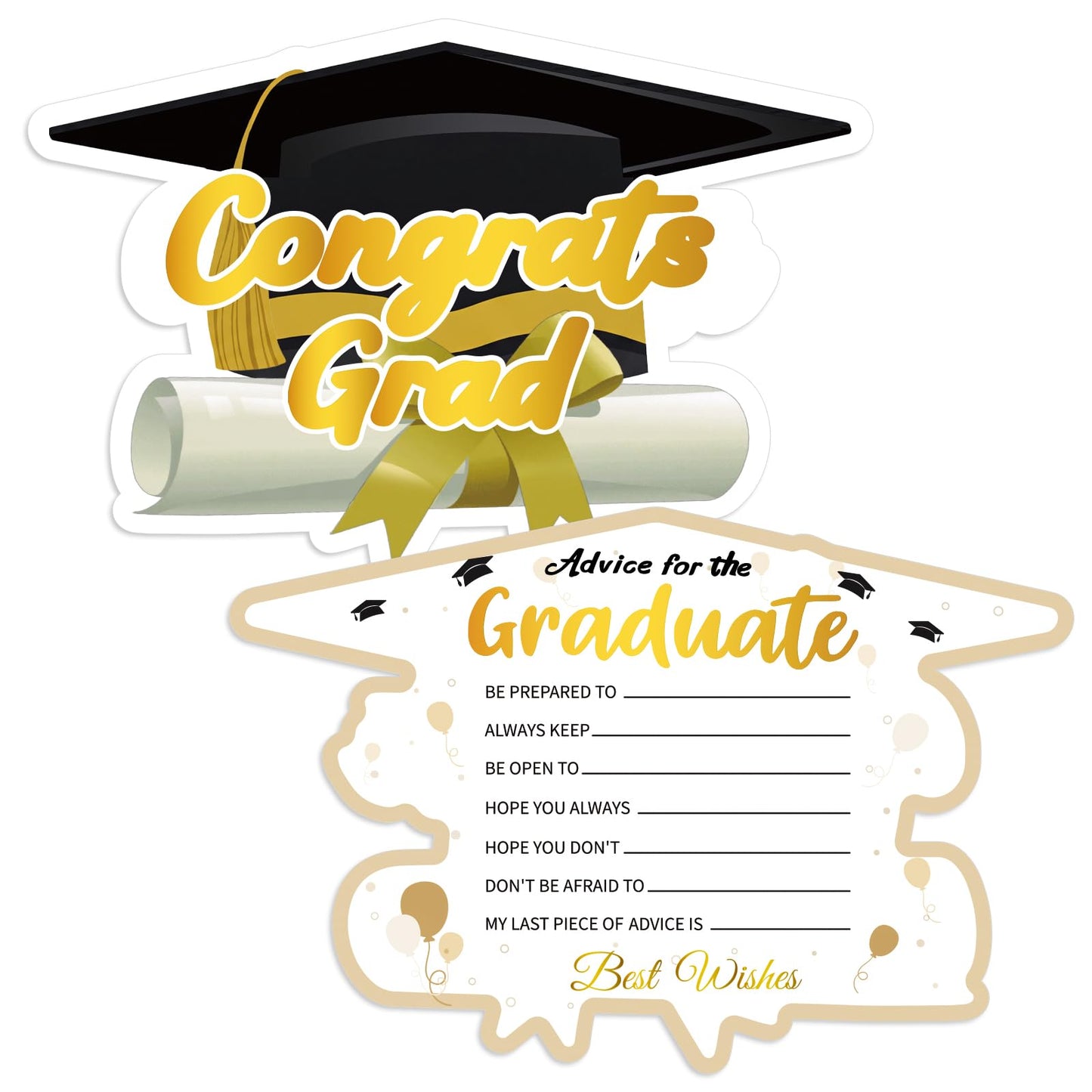 FaCraft 36PCS Graduation Advice Cards for Graduate 2026 - High School Senior School College University Graduation Party Grad Parties Supplies Favors Decorations Best Wishes & Advice for the Graduates