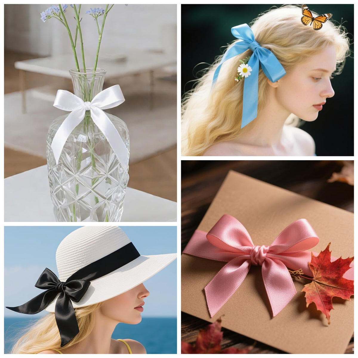 NESCCI 800 Yards Ribbon,1 Inch Satin Ribbon,Single Face Satin Ribbons, Perfect for Gift Wrapping,Wedding Decoration,Handmade Bows,Wrapping Bouquet and More