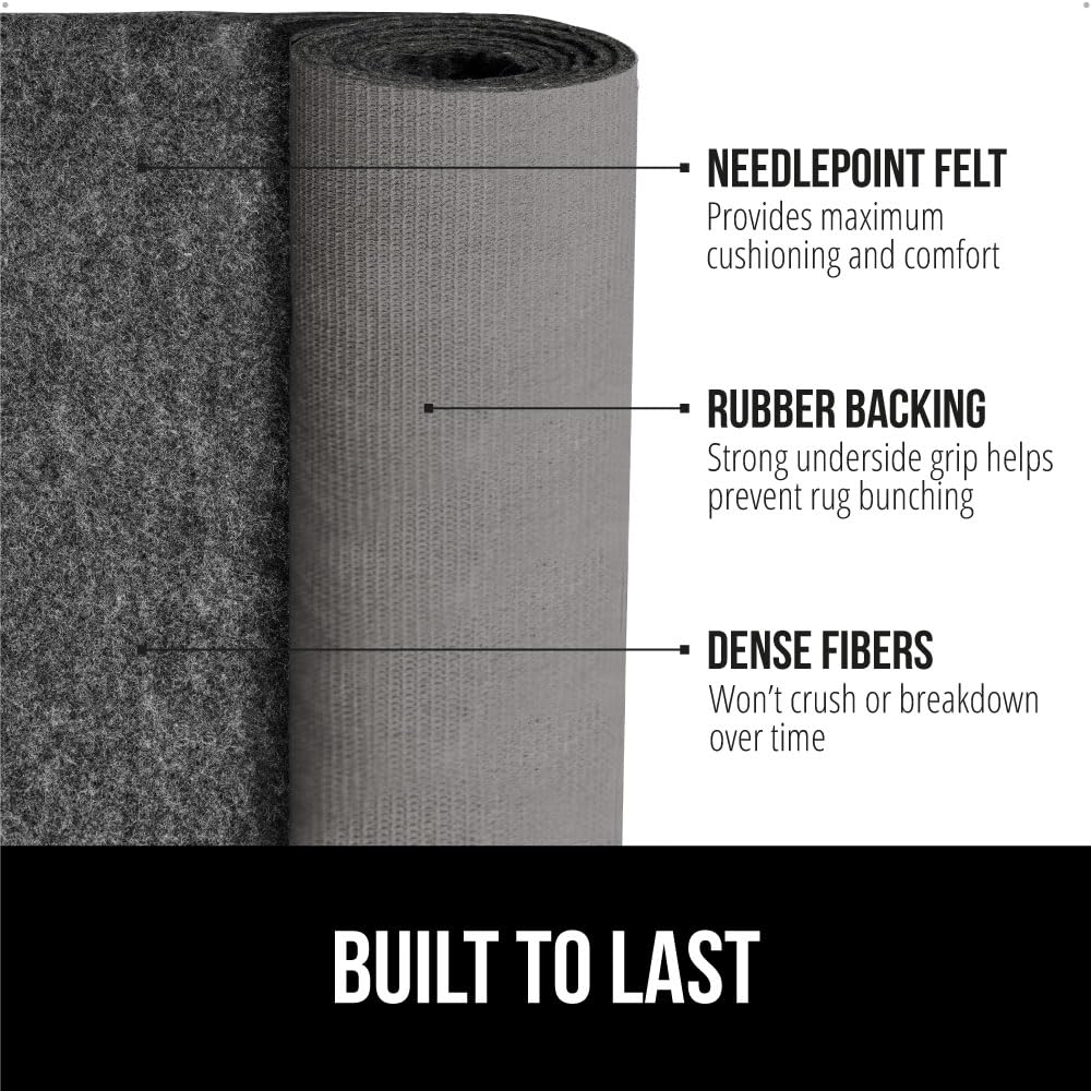 Felt with Rubber Stay in Place Slip Resistant Rug Pad, 1/8 inch Thick, 2x8 FT Protective Padding Under Area Rugs, Cushioned Gripper Pads, Carpet Runners, Hardwood Floors Protection