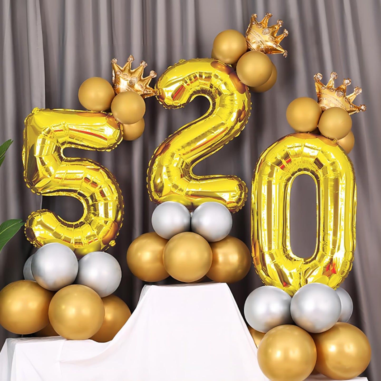 40 Inch Gold Number Balloons, Helium Mylar Foil Number Balloons for Birthday, Number 5 Balloon for 5st Birthday Decorations for Kids, Anniversary Party Decorations Supplies