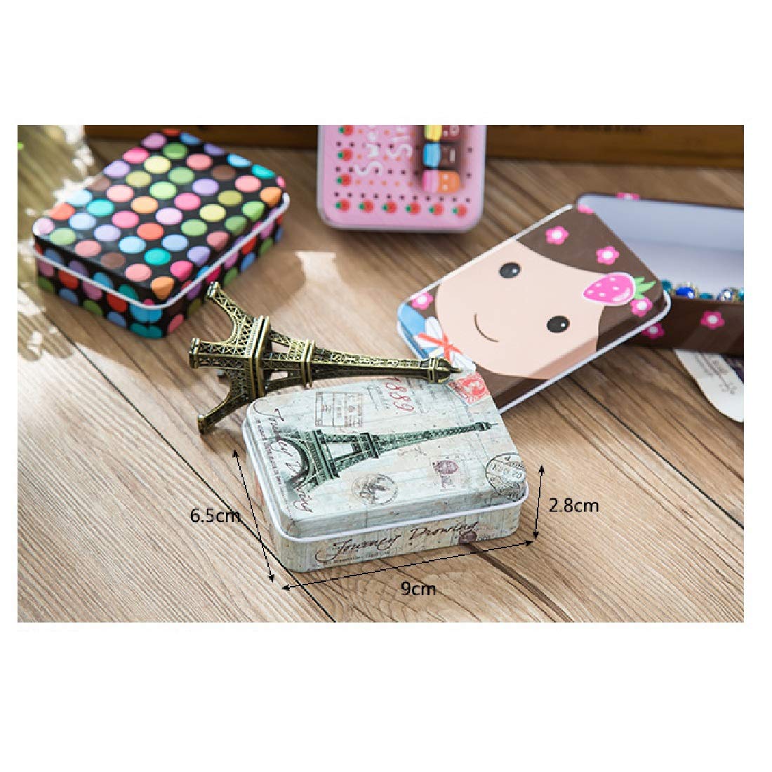 5 Pack Metal Tins Box Containers 3.54 x 2.56 x 1.1 inch, Mini Portable Small Tins with Lids, Rectangular Case Empty Box for Candies, Pills, Earring,Jewelry Craft, Multi-Purpose Home Kitchen Office