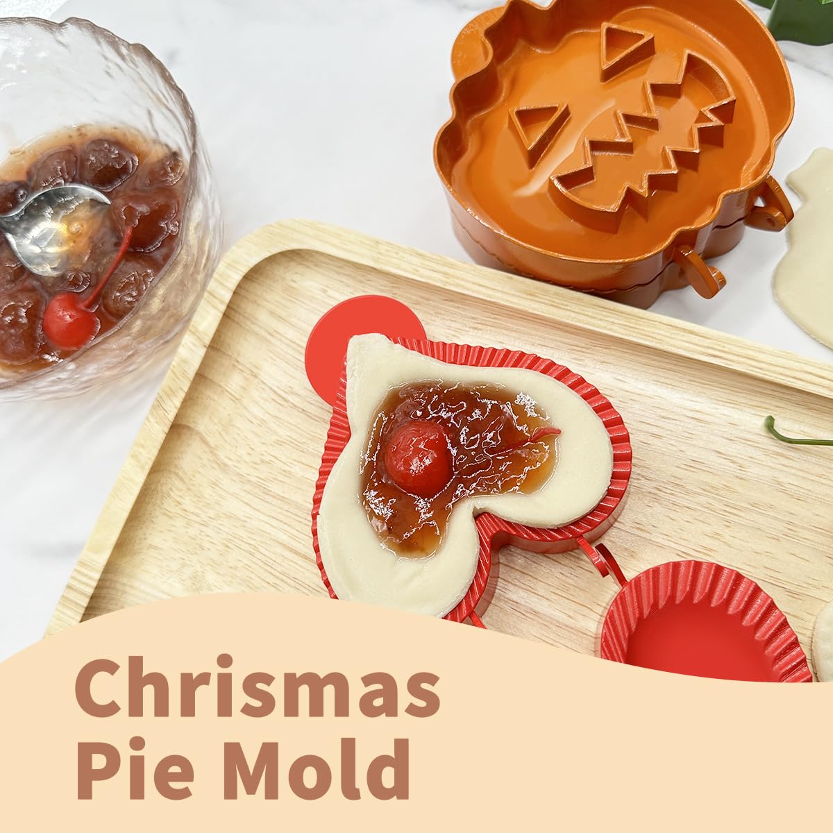 Dough Presser Pocket Pie Molds, Party Potluck Hand Pie Molds, Hand Pie Molds, Apple, Pumpkin And Acorn Shapes 3-Piece (Halloween Set)