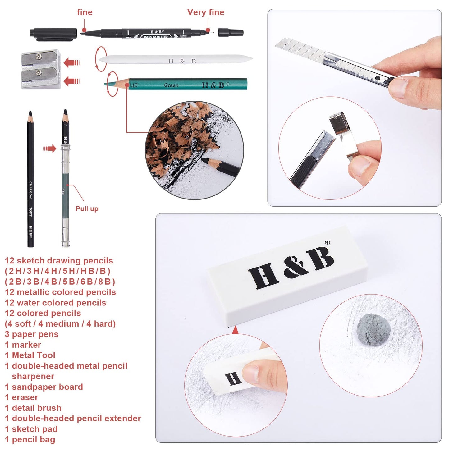 Bomybaw Drawing and Sketching Colored Pencils Set 72PCS, Art Supplies Professional Art Pencils Kit, Drawing Gifts for Teens Beginners Artists and Adults