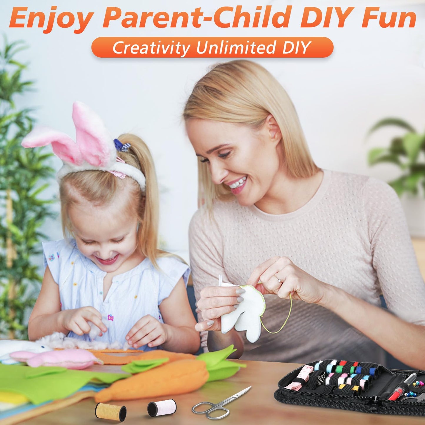 Sewing Kit Christmas Gifts for Grandma, Mom, Adults, Kids, Beginner, Traveler, Emergency, Portable Sewing Supplies Contains Soft Tape Measure, Scissors, Thread, Sewing Needle etc(Black, S)