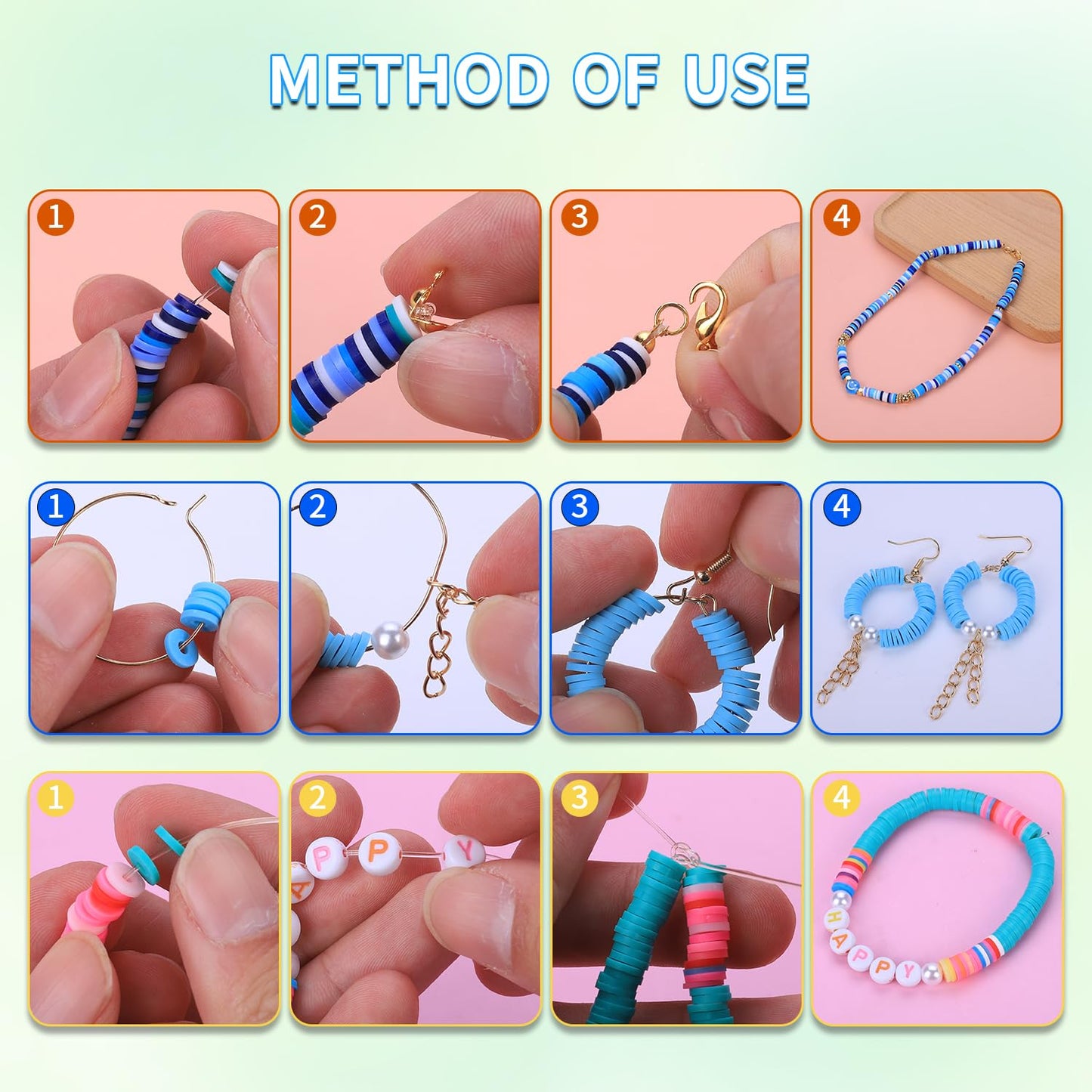 Girls Toys Bracelet Making Kit, Clay Beads Jewelry Activity Kit, DIY Crafts Birthday Christmas Gifts for Girls Ages 5 6 7 8 9 10 11 12 Years Old (24 Colors 6500 Pcs)