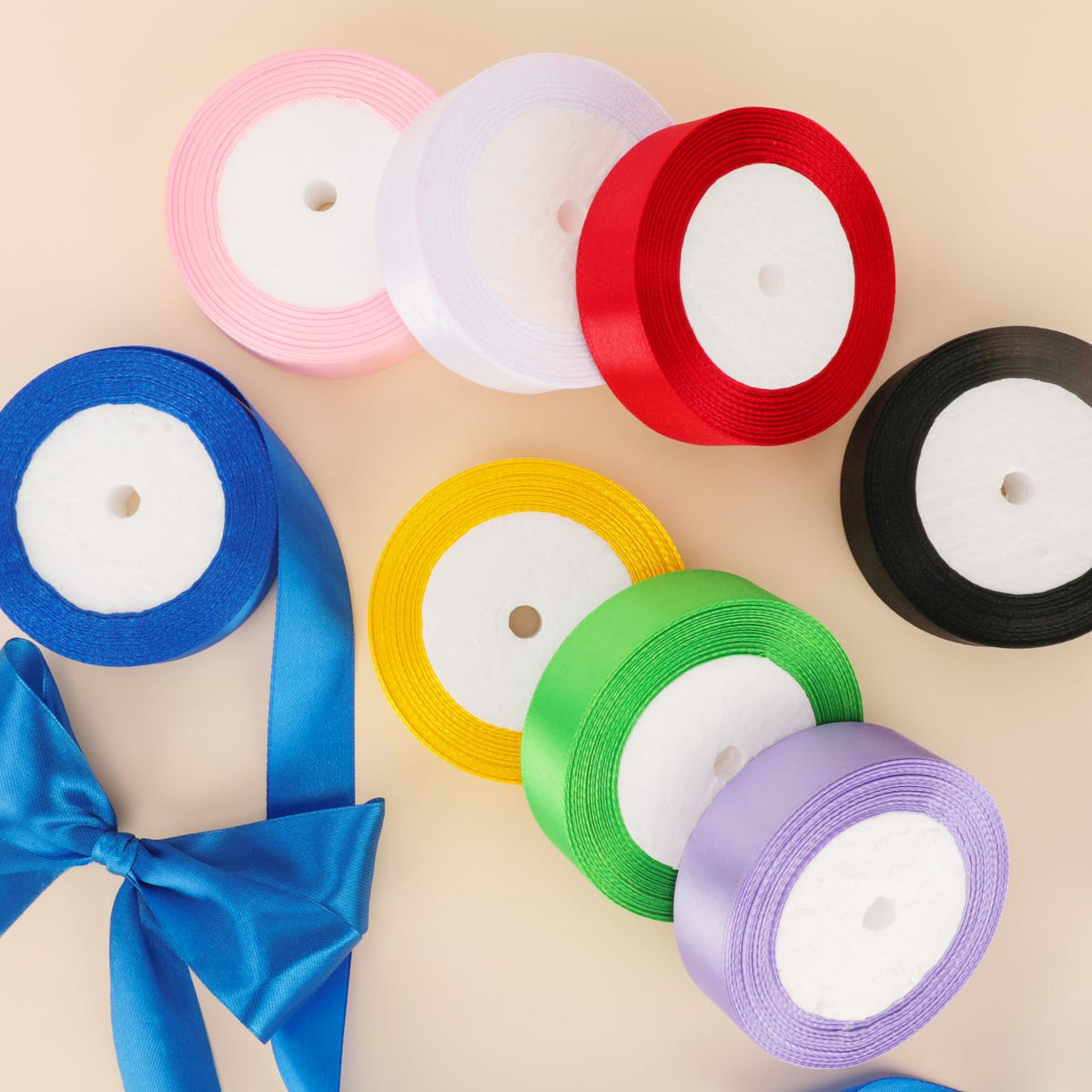 NESCCI 800 Yards Ribbon,1 Inch Satin Ribbon,Single Face Satin Ribbons, Perfect for Gift Wrapping,Wedding Decoration,Handmade Bows,Wrapping Bouquet and More