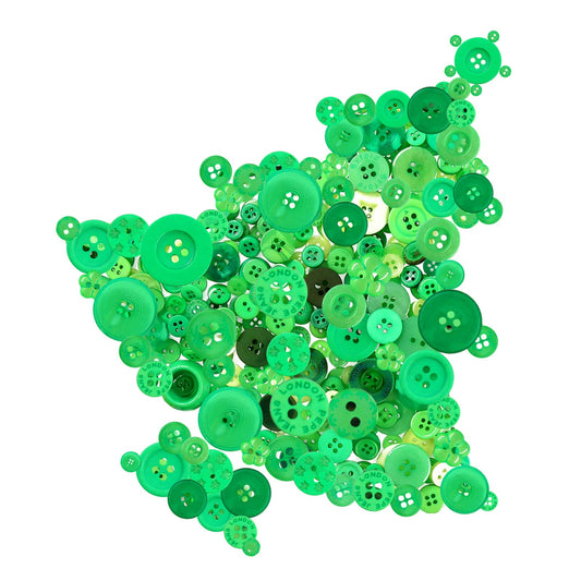 Swpeet 1000Pcs Christmas Green Craft Buttons, 2 and 4 Holes Red Round Craft Resin Sewing Buttons Suitable for Christmas Sewing Decorations, Art & Crafts Projects DIY Decoration - Green